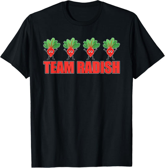 Cute Team Radish Apparel Vegetable Lover Radishes T-Shirt - T-Shirt | Black