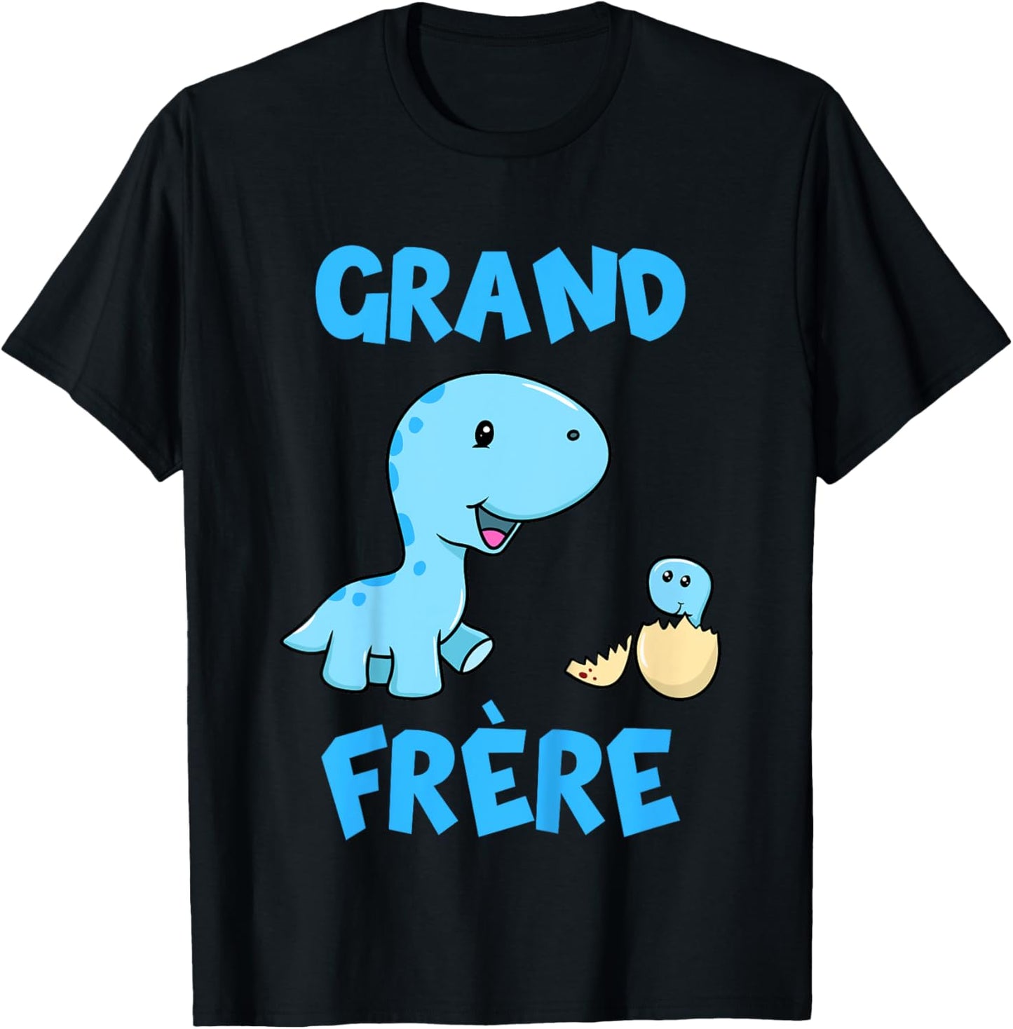 French Grand Frere Pregnancy Announcement Dinosaur T-Shirt - T-Shirt | Black