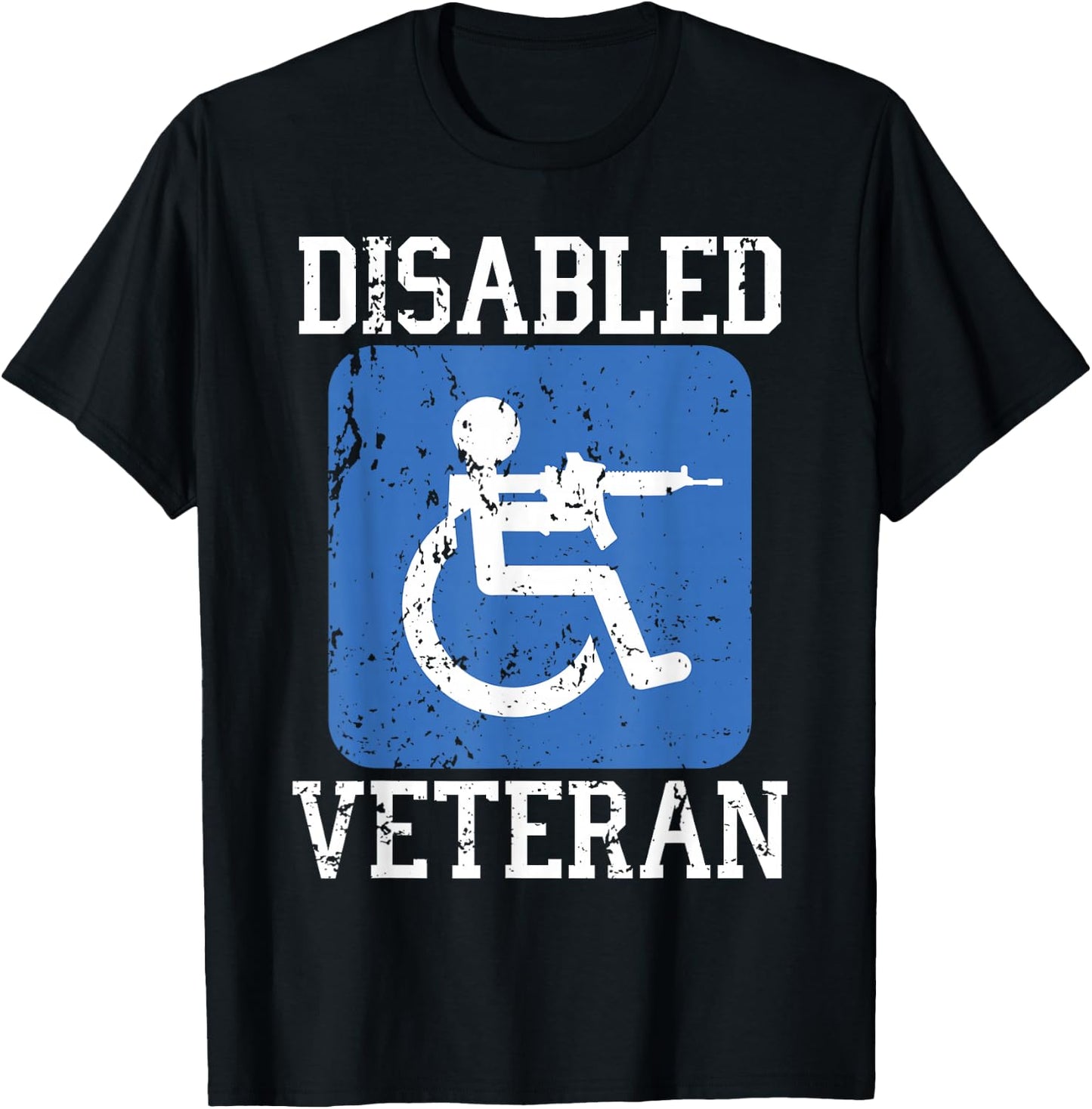 Disabled Veteran Armed Forces Military Soldier Army USA T-Shirt - T-Shirt | Black