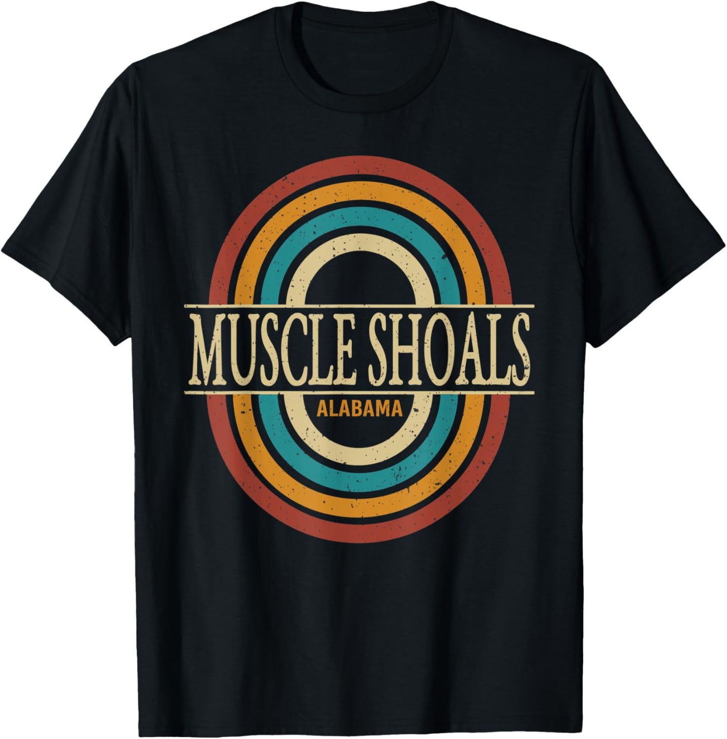 Vintage Retro Muscle Shoals Alabama AL Women Men Souvenirs T-Shirt - T-Shirt | Black