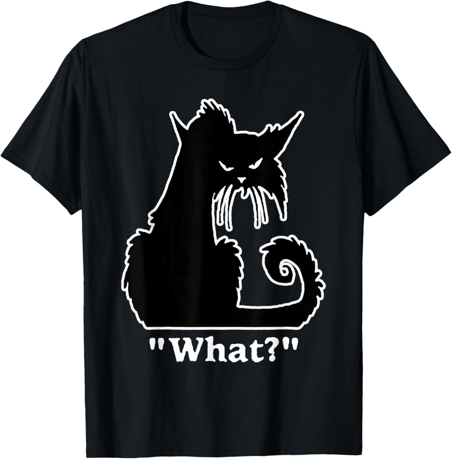 Funny Cat What T-Shirt - T-Shirt | Black