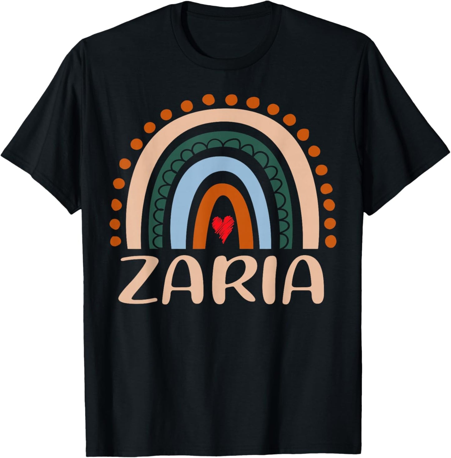 Zaria Name Personalized Funny Women Rainbow Zaria T-Shirt - T-Shirt | Black
