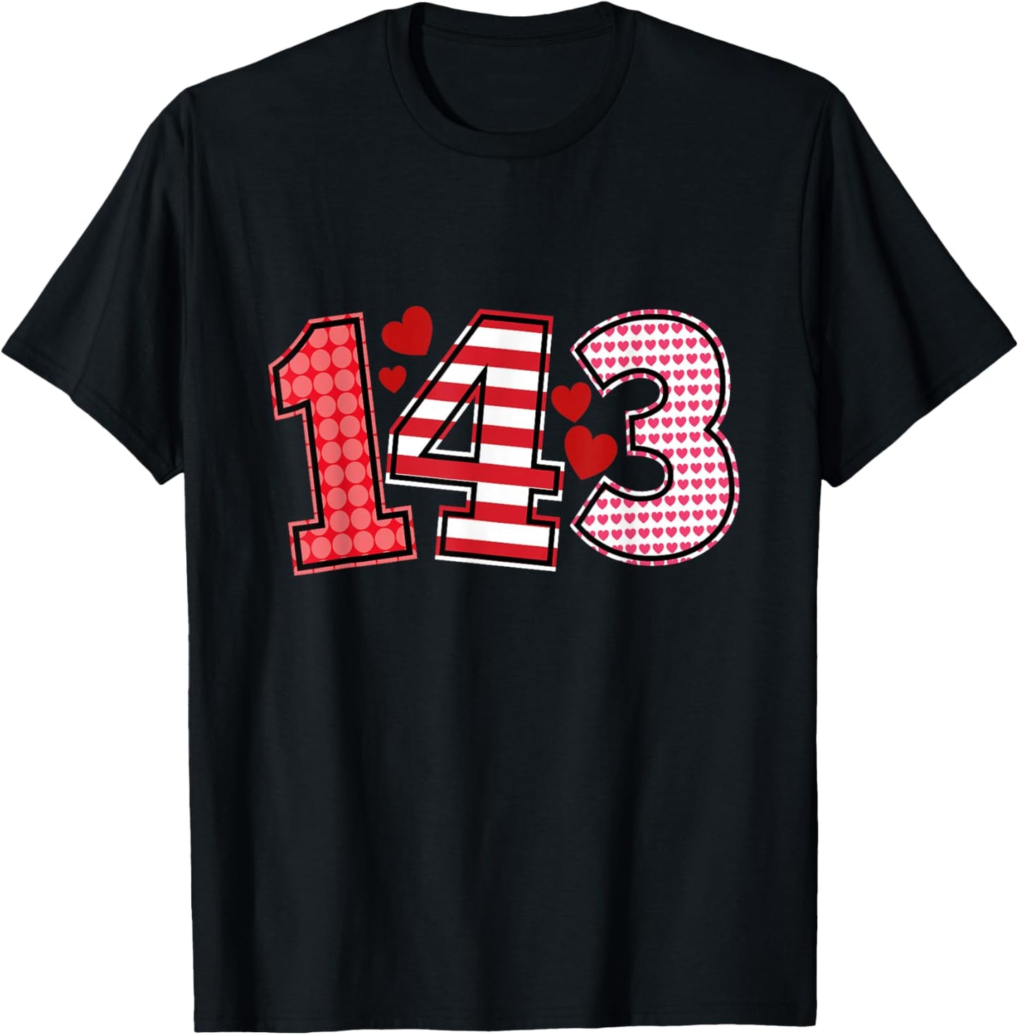 143 I Love You Valentine's Day Valentine's Day 143 T-Shirt - T-Shirt | Black