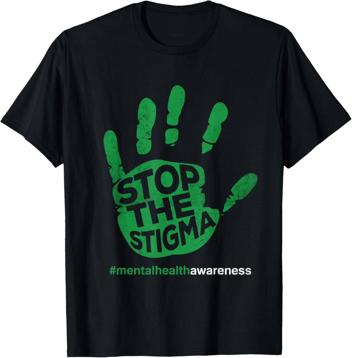 Stop the Stigma Mental Health Awareness Mind health T-Shirt - T-Shirt | Black