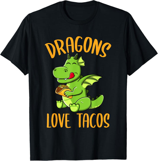 Dragons Love Tacos T-Shirt - T-Shirt | Black