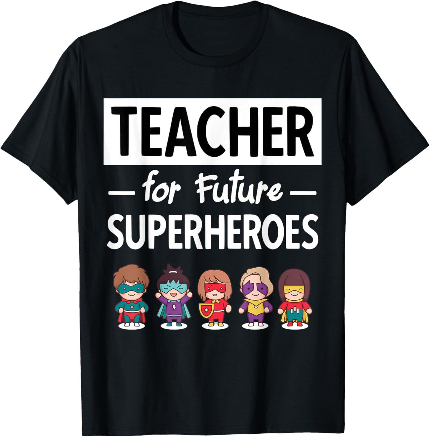 Teacher Superhero Teacher Education Fun T-Shirt - T-Shirt | Black