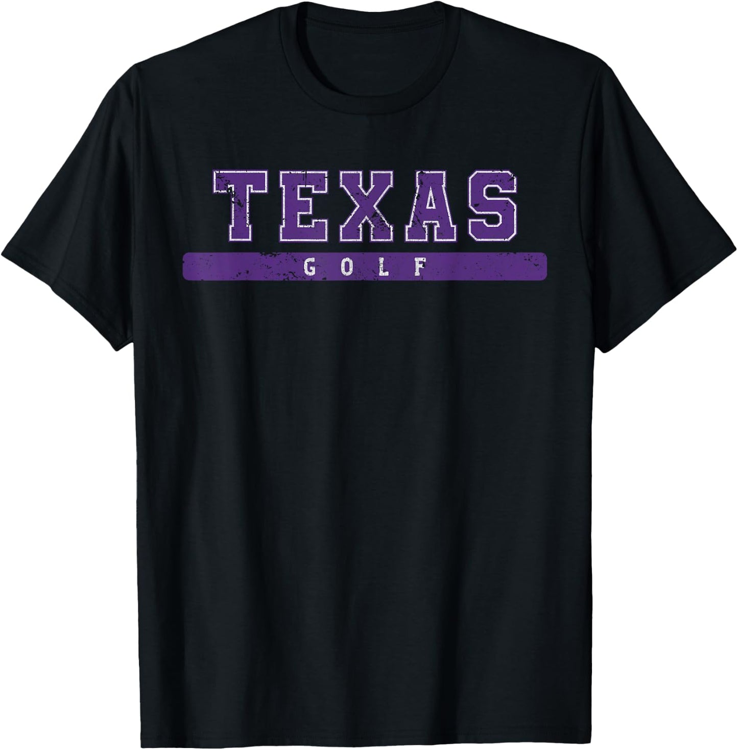 Texas Golf Purple Vintage Text T-Shirt - T-Shirt | Black