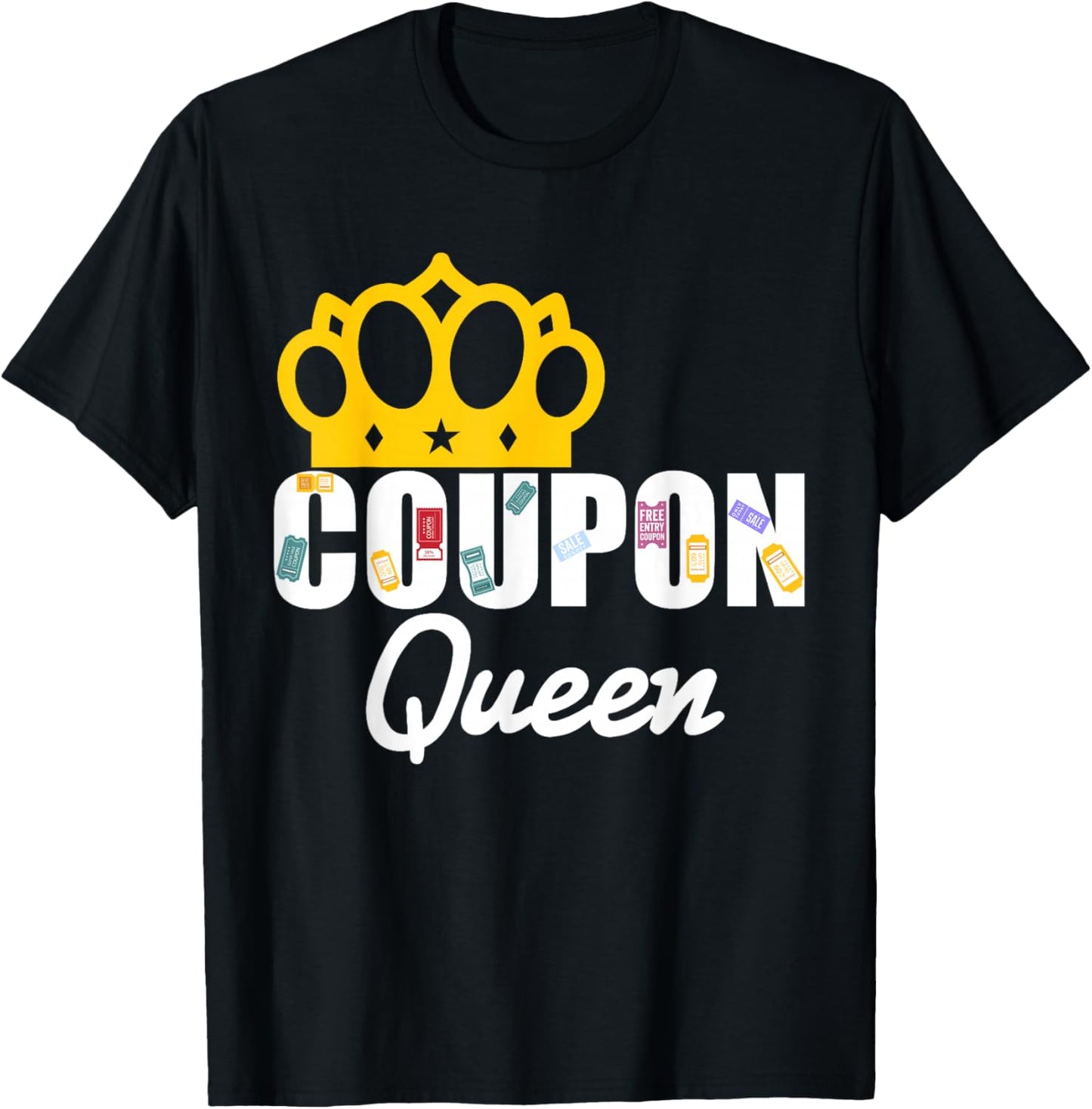 Couponer Couponing Crown Coupon Queen T-Shirt - T-Shirt | Black