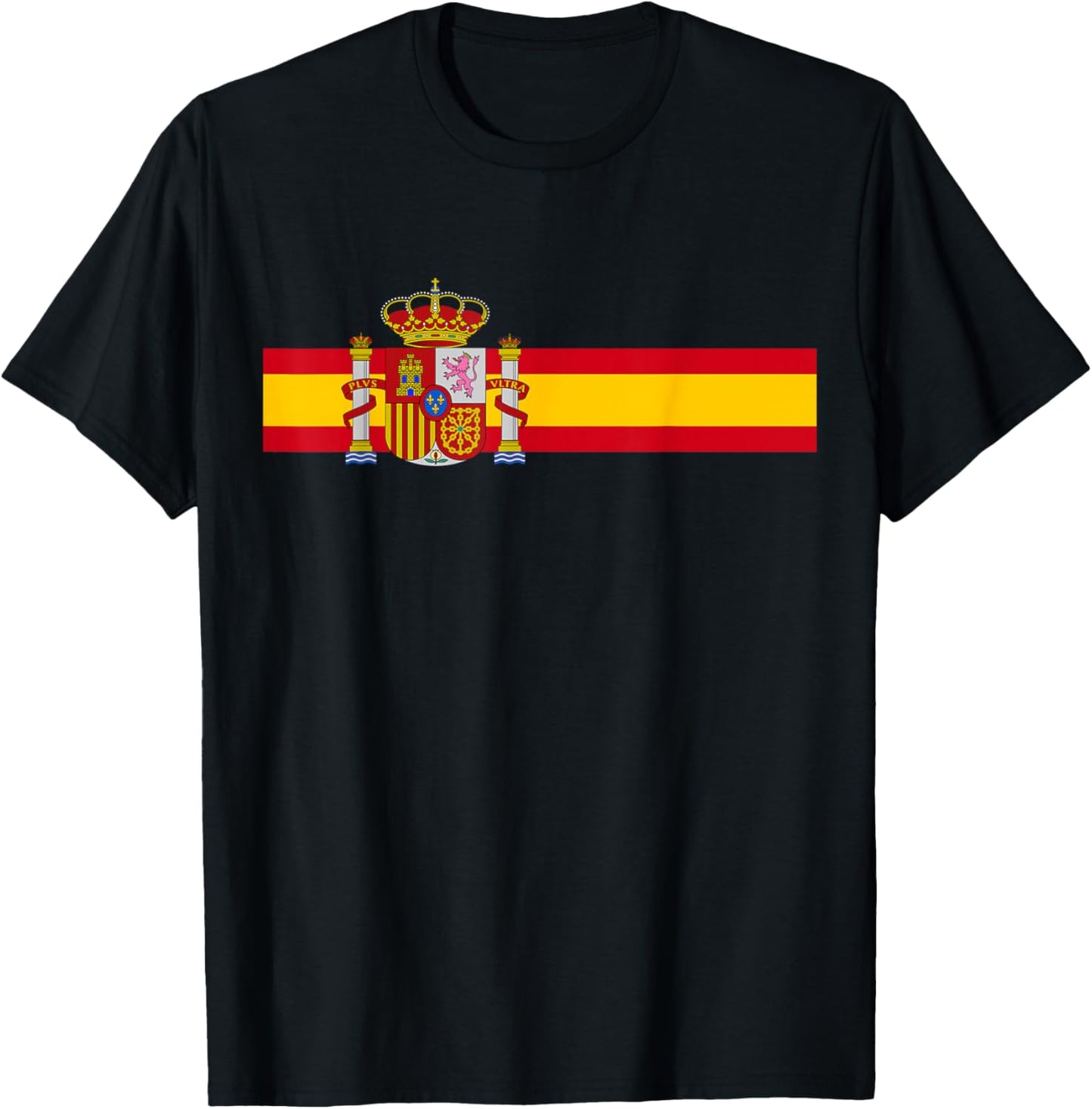 Spain National Flag Espana Color Band Madrid Barcelona T-Shirt - T-Shirt | Black