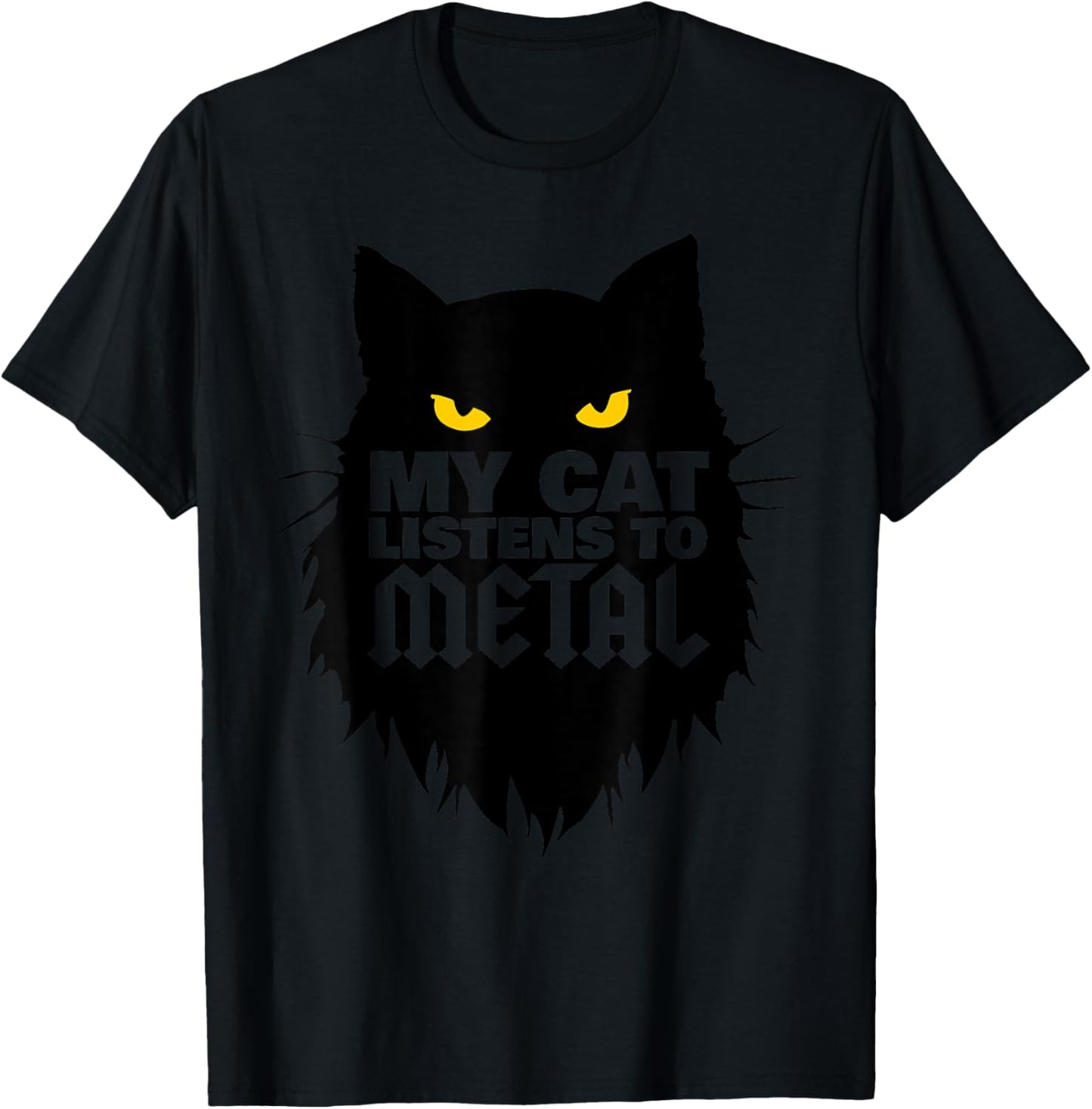 My cat listens to Metal funny Metal Head T-Shirt - T-Shirt | Black