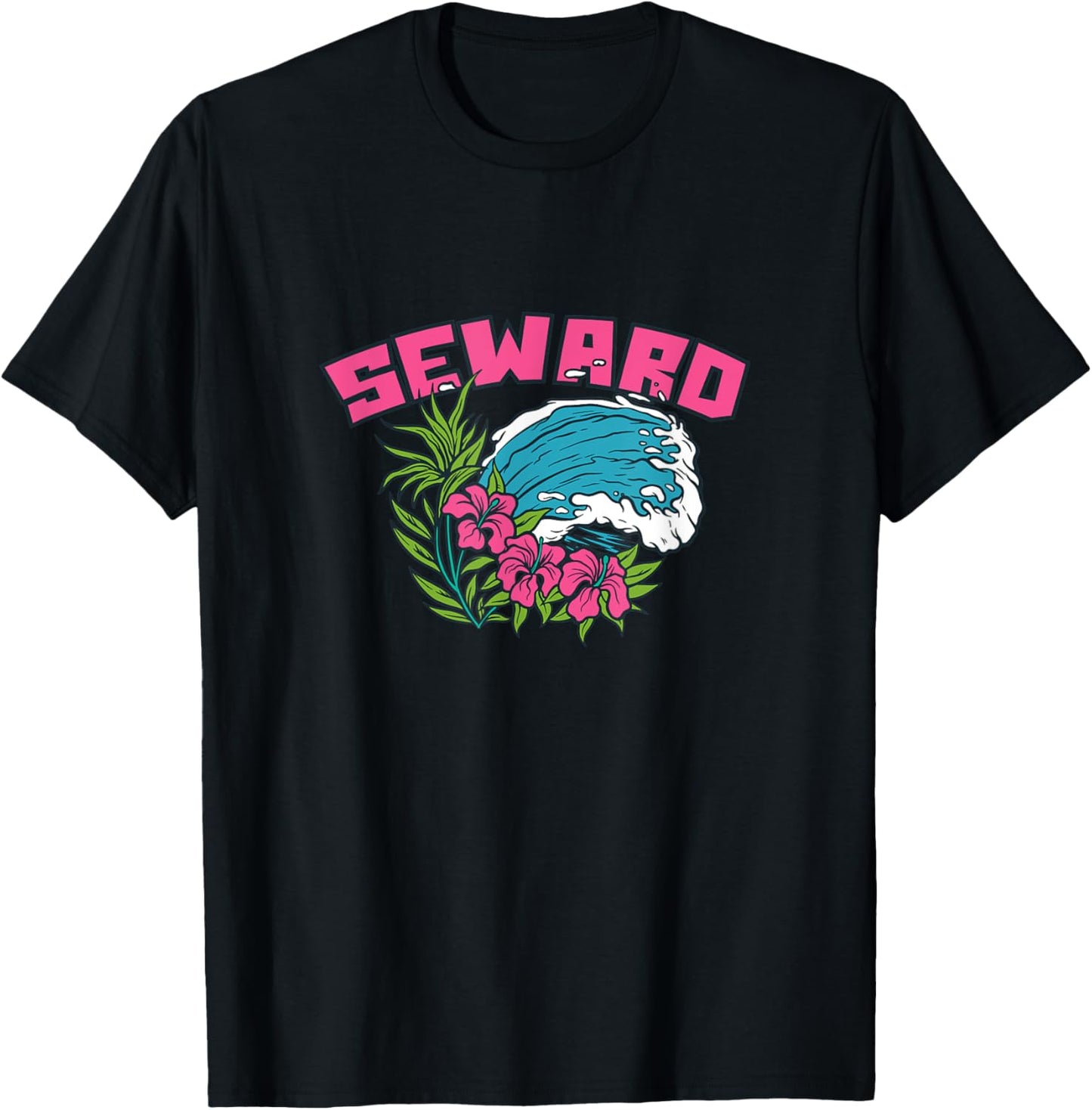 Seward Alaska Summer AK Tropical T-Shirt - T-Shirt | Black