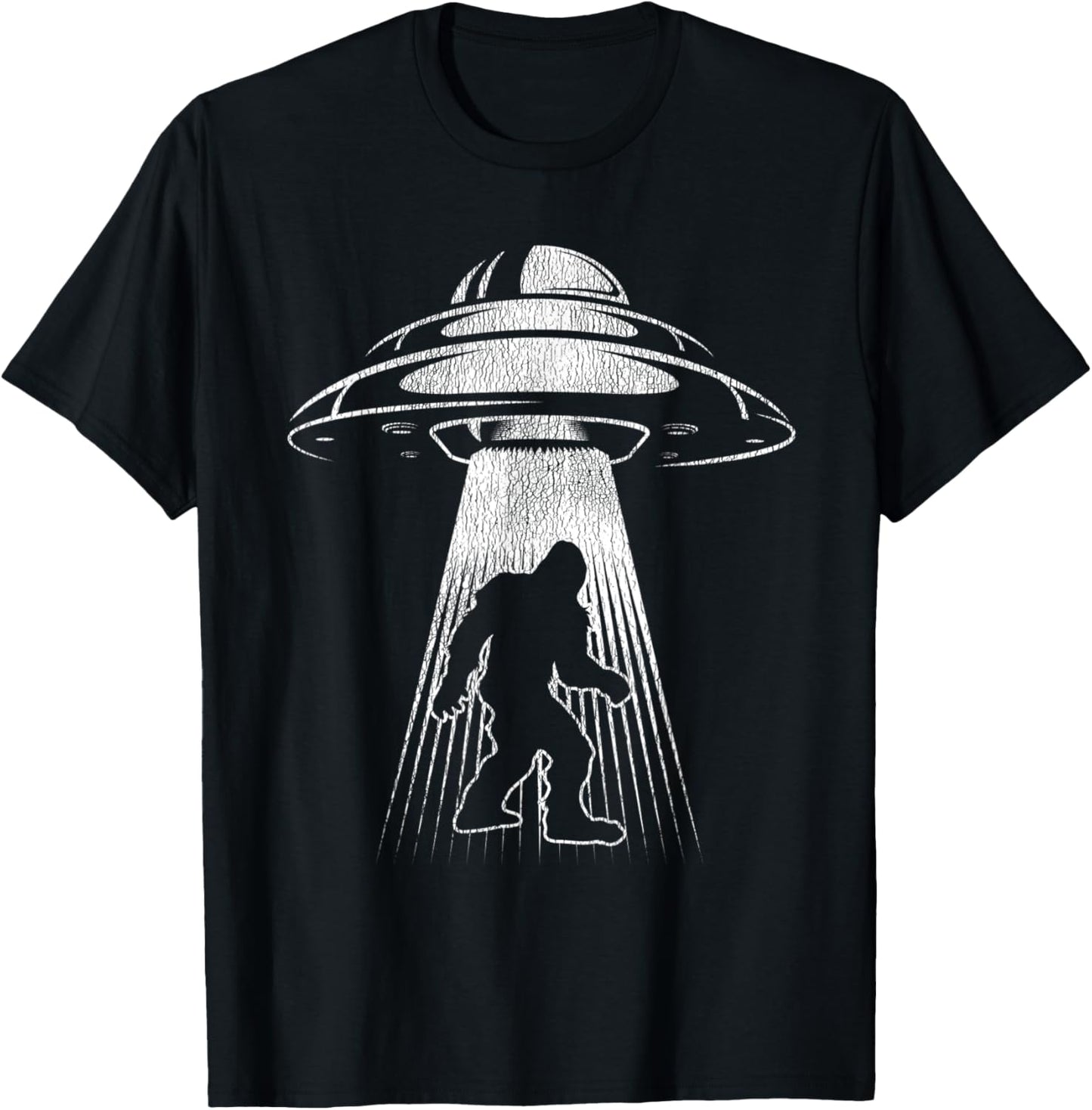 Yeti UFO Bigfoot Alien Abduction Cryptid Sasquatch Bigfoot T-Shirt - T-Shirt | Black