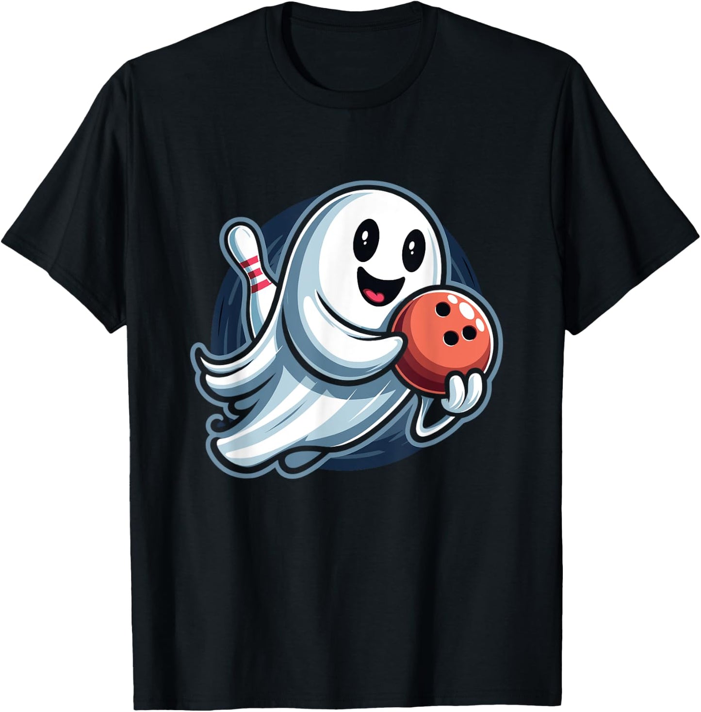 Funny Ghost Bowling Crew T-Shirt - T-Shirt | Black