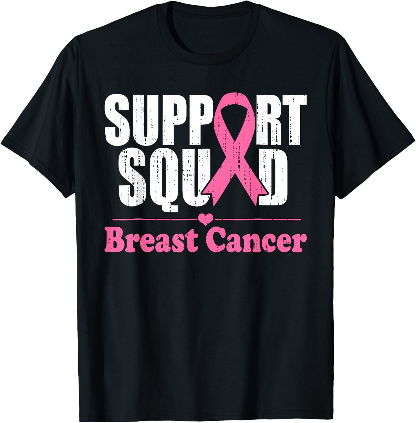 Support Squad Breast Cancer Awareness Month Men Women Kids T-Shirt - T-Shirt | Black