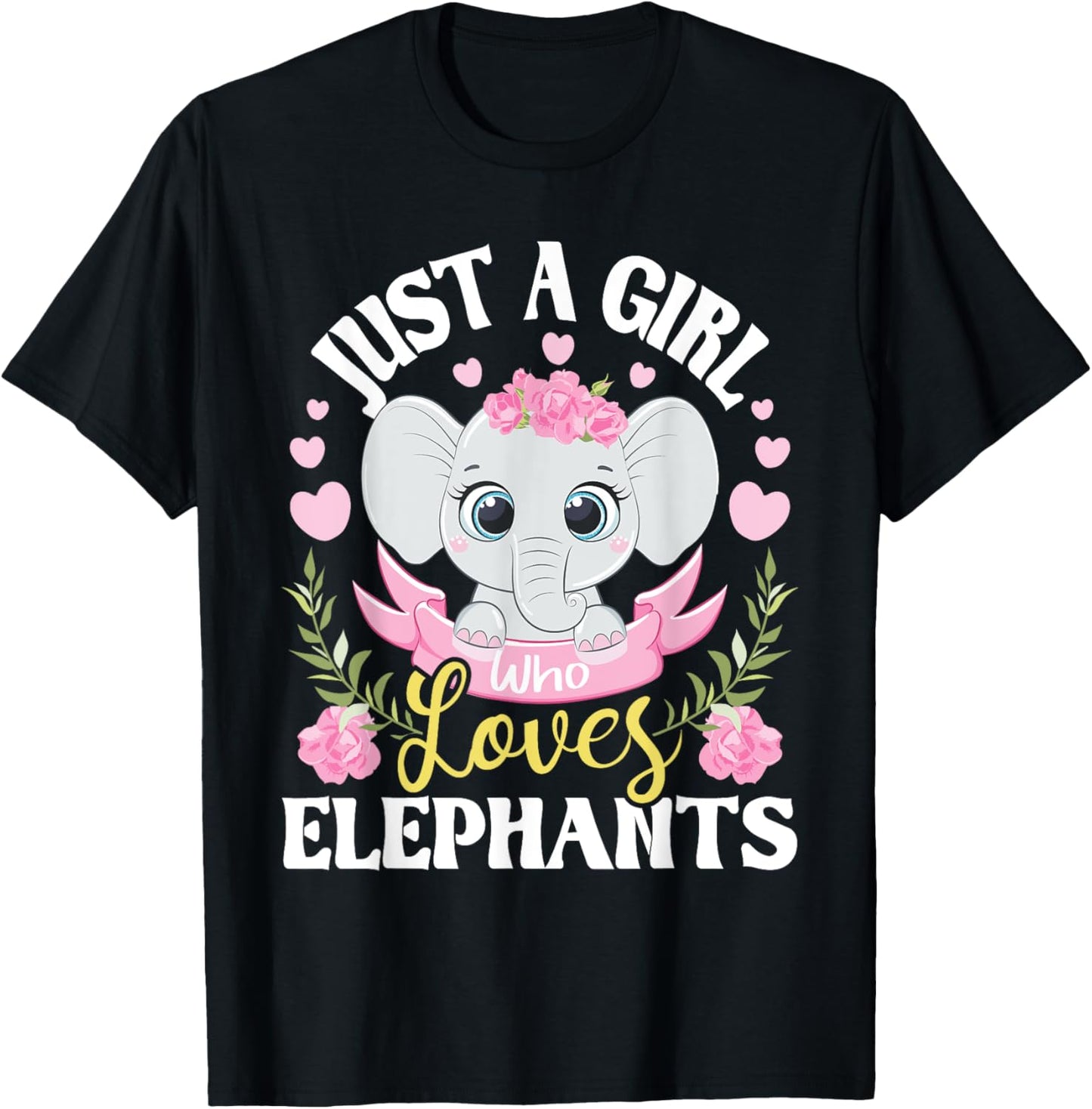 Just A Girl Who Loves Elephants - Elephant Lover Zookeeper T-Shirt - T-Shirt | Black