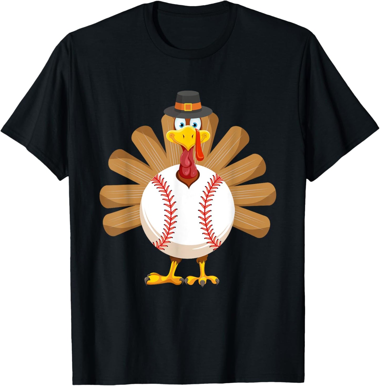 Baseball Turkey Thanksgiving Shirt for Boys Toddlers Kid Mom T-Shirt - T-Shirt | Black
