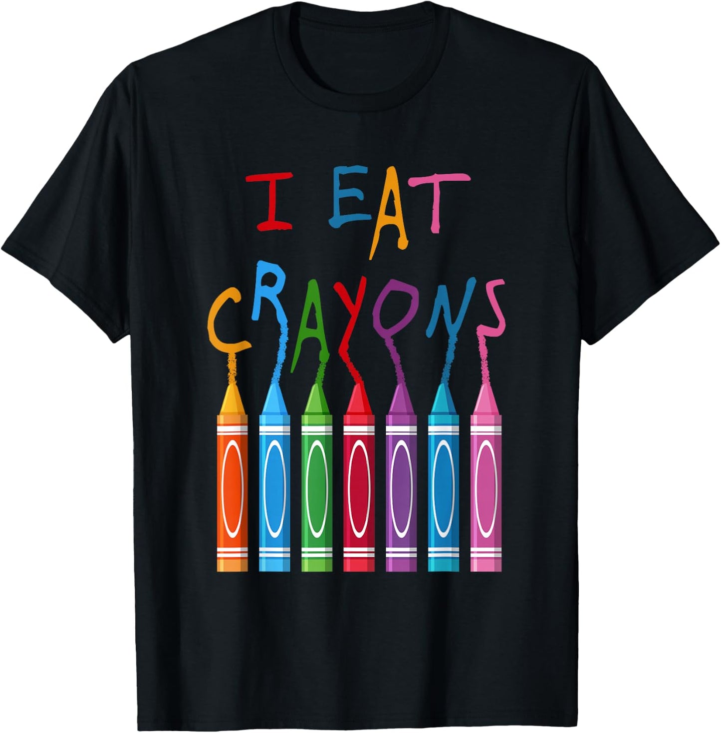 Independent Artists I Eat Crayons Military Humor Funny -Kids Black Retro T-Shirt - T-Shirt | Black