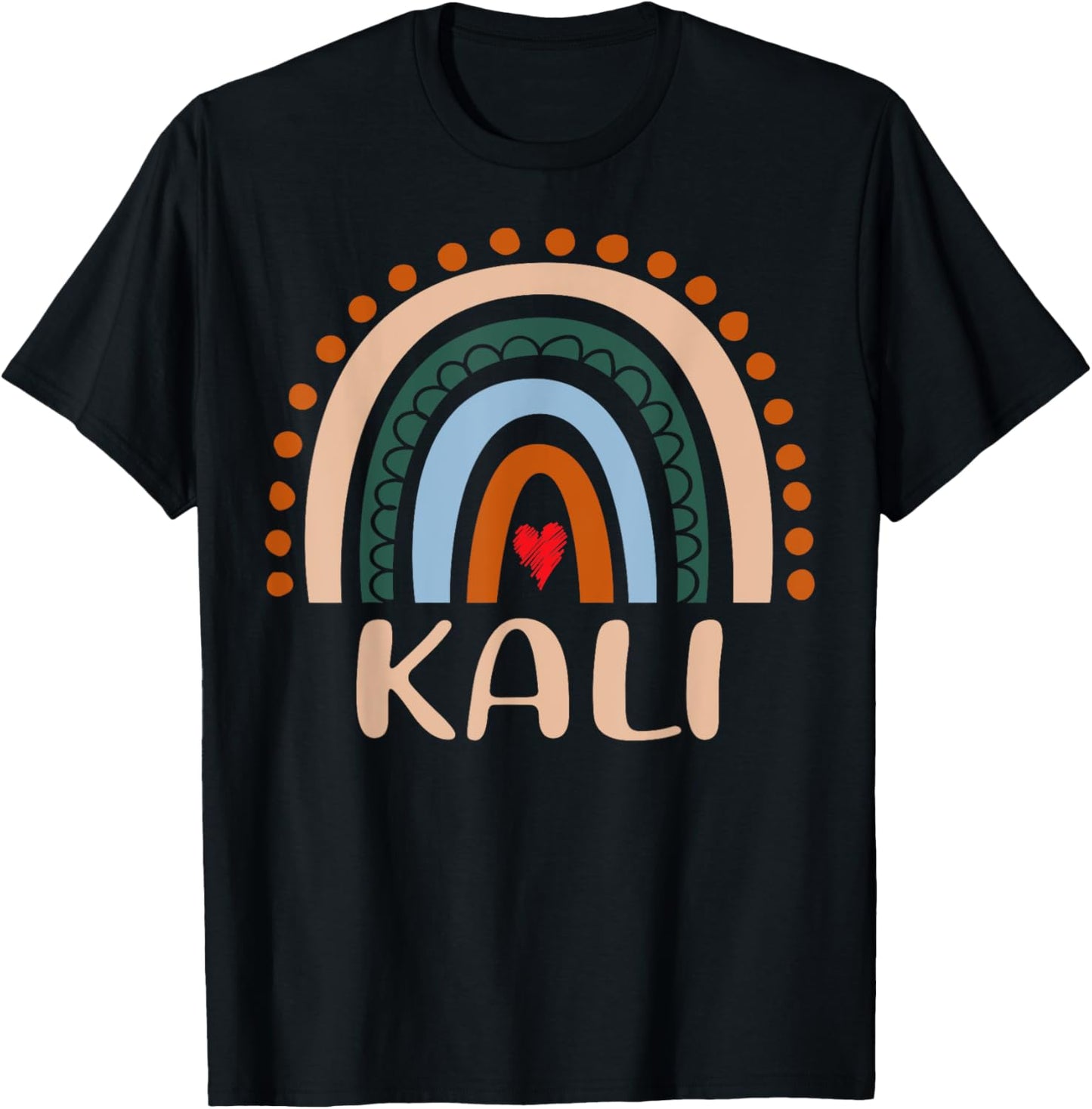 Kali Name Personalized Funny Women Rainbow Kali T-Shirt - T-Shirt | Black