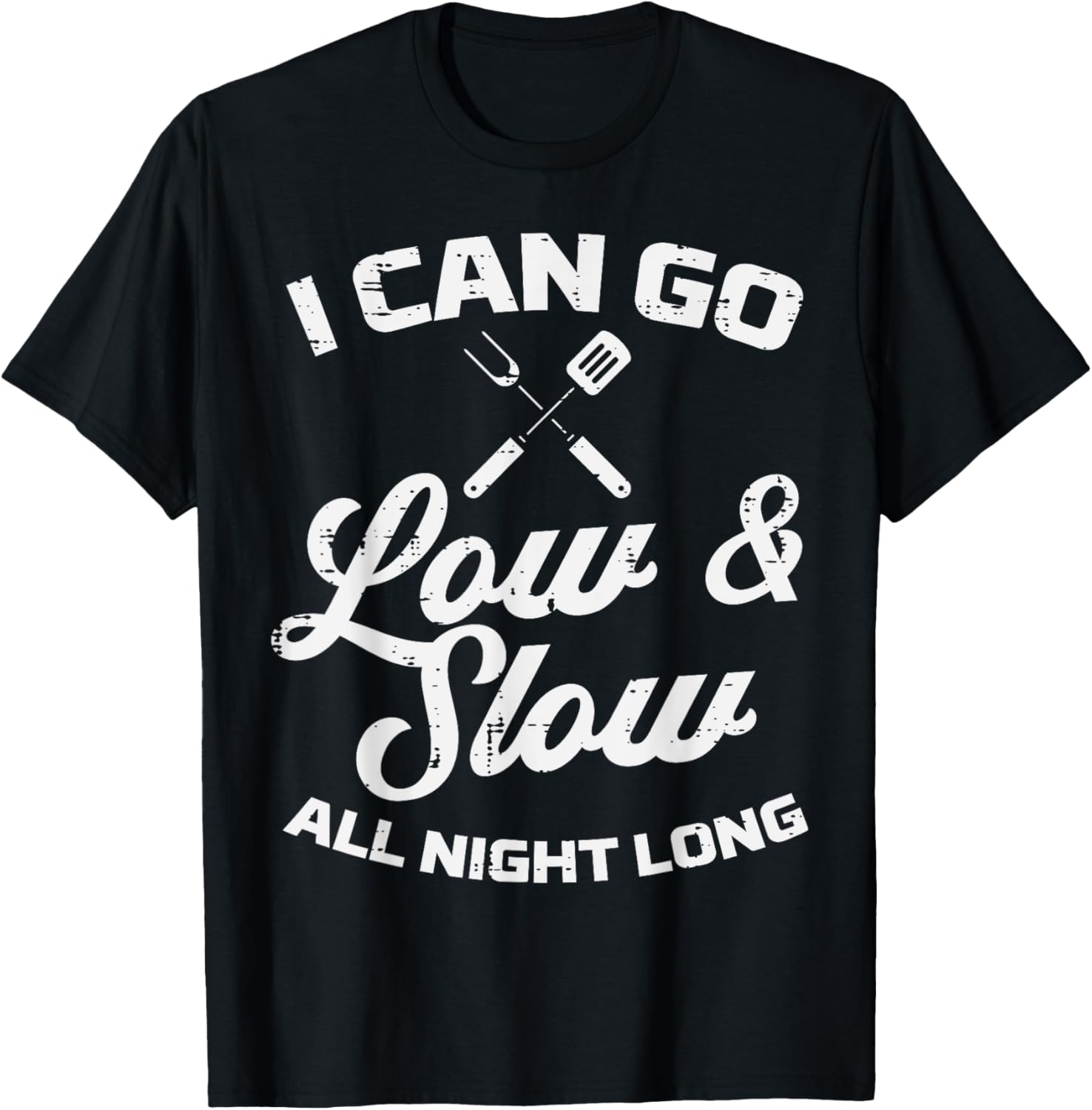 Low Slow All Night Long Bbq Grilling Smoking Meat Smoker T-Shirt - T-Shirt | Black