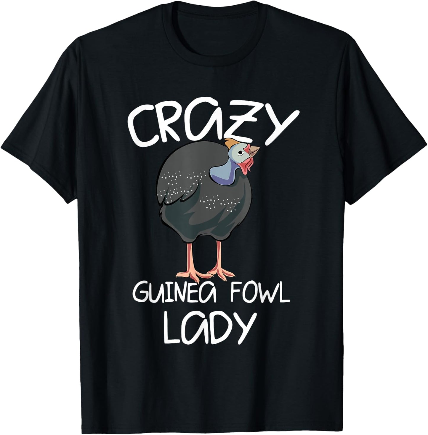 Crazy Guinea Fowl Lady T-Shirt - T-Shirt | Black