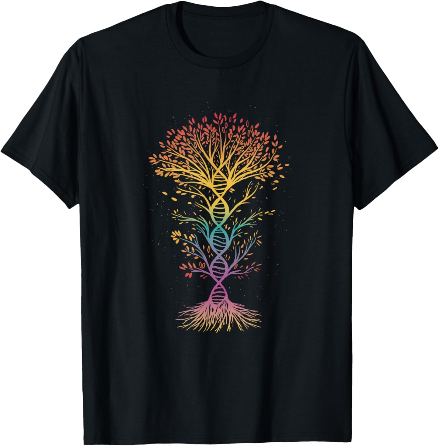 Funny DNA Tree of Life Genetics Biology Teacher Science T-Shirt - T-Shirt | Black