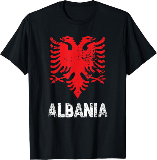 Albanian Double Headed Eagle Albania T-Shirt - T-Shirt | Black