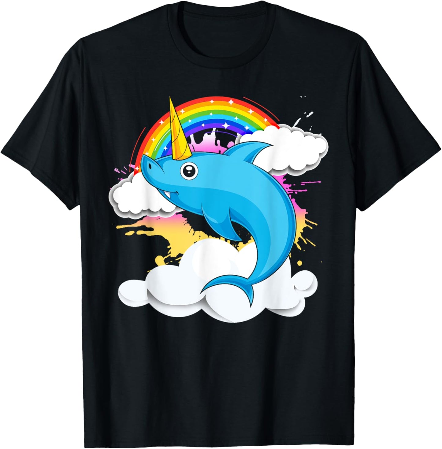 Sea Animal Rainbow Sharkicorn Fantasy Creature Unicorn Shark T-Shirt - T-Shirt | Black