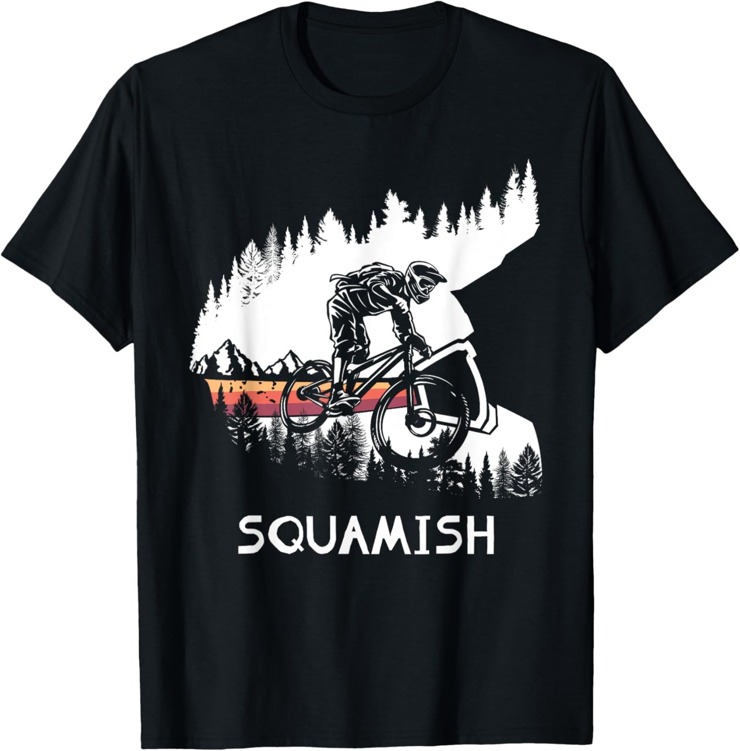 Squamish MTB Downhill Trail Biker British Columbia T-Shirt - T-Shirt | Black