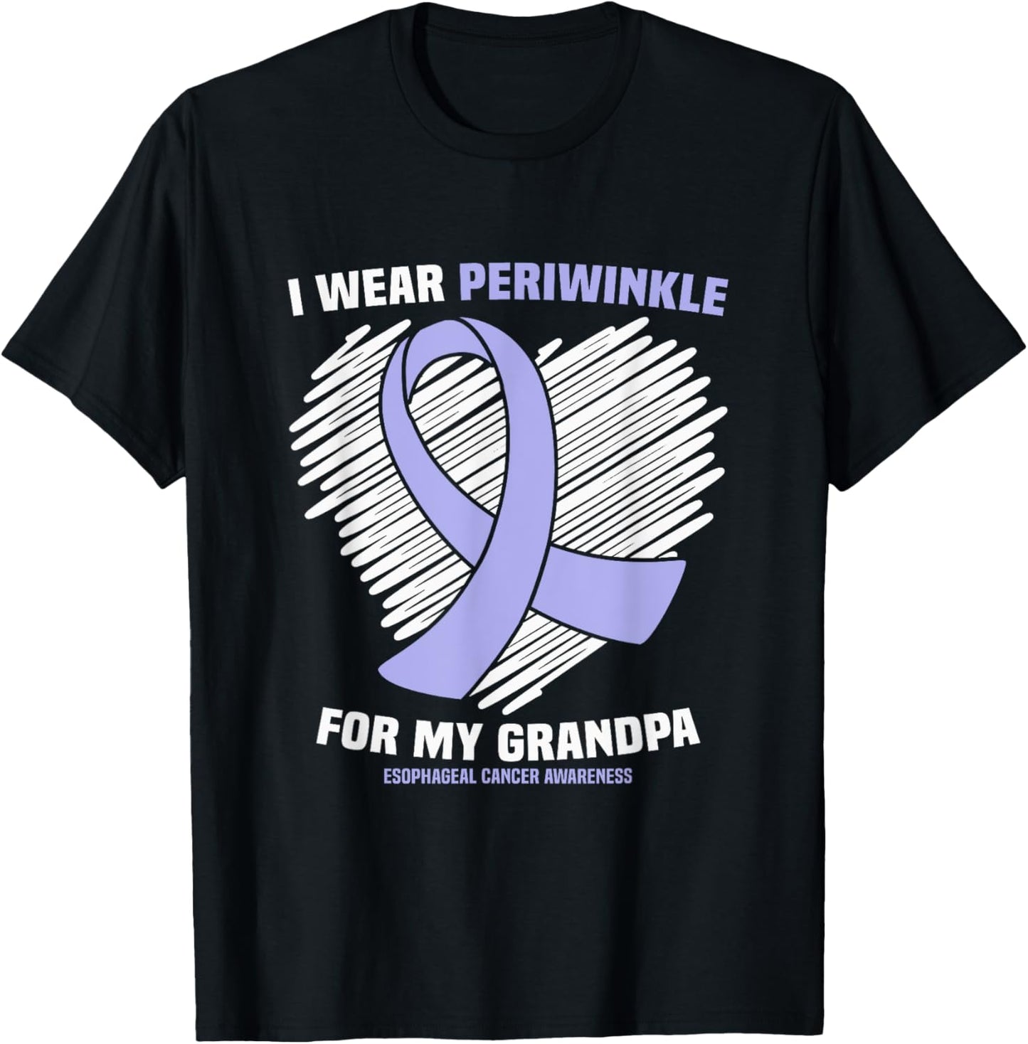 I Wear Periwinkle For My Grandpa Esophageal Cancer Awareness T-Shirt - T-Shirt | Black