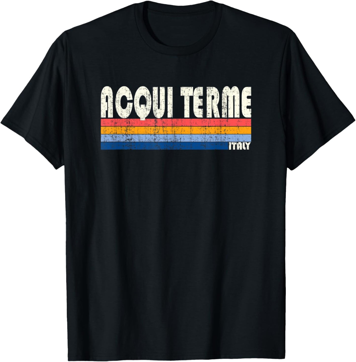 Retro Vintage 70s 80s Style Acqui Terme, Italy T-Shirt - T-Shirt | Black
