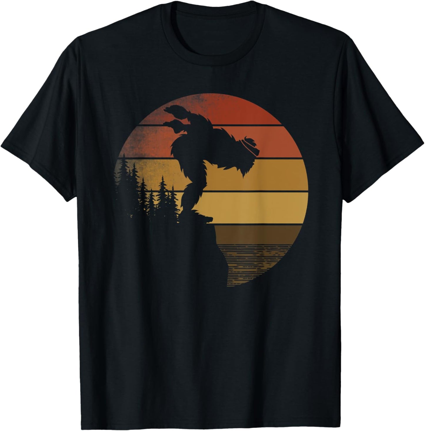 Retro Bigfoot Swim For Sasquatch Swimmer Coach Team Swimming T-Shirt - T-Shirt | Black