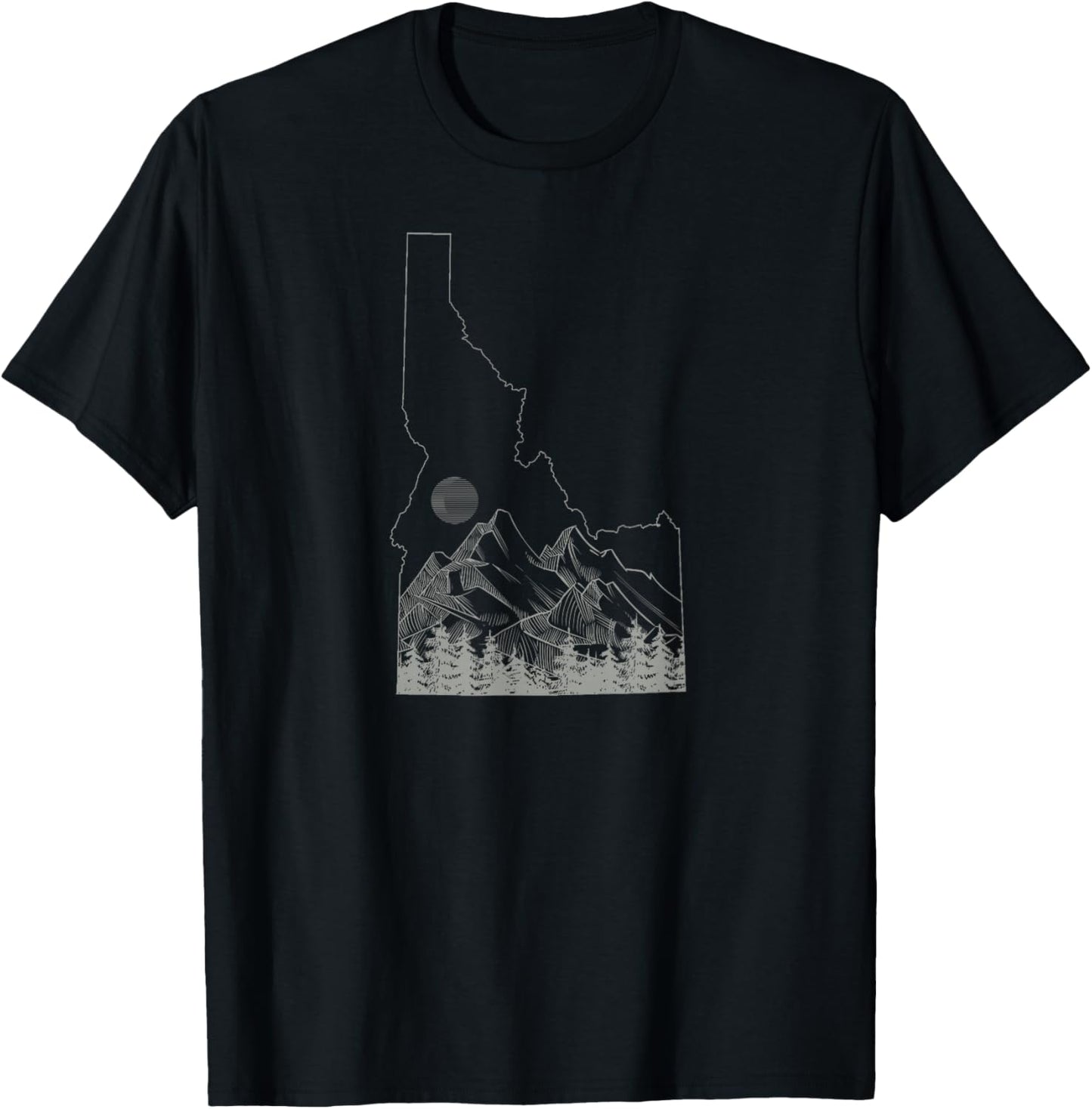 Idaho Retro Vintage Outdoors Mountain Graphic Design T-Shirt - T-Shirt | Black