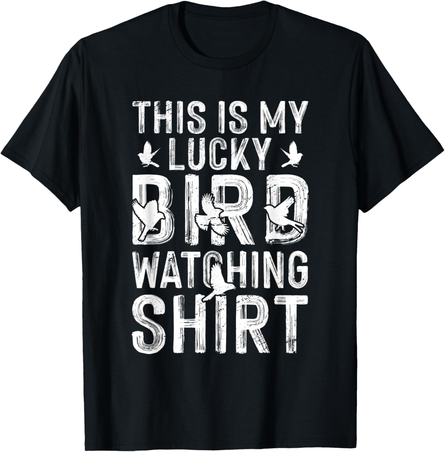 This Is My Lucky Birdwatching Shirt Birdwatcher Birding T-Shirt - T-Shirt | Black