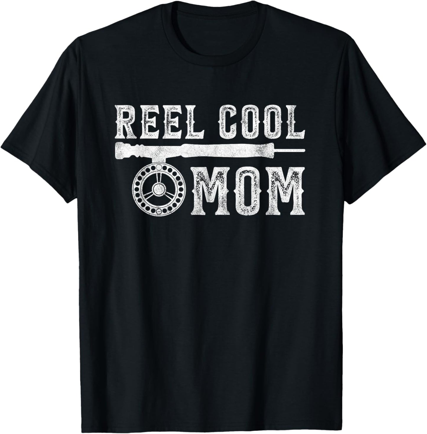 Reel Cool Fly Fishing Mom - Funny Mother Fisherman Joke T-Shirt - T-Shirt | Black