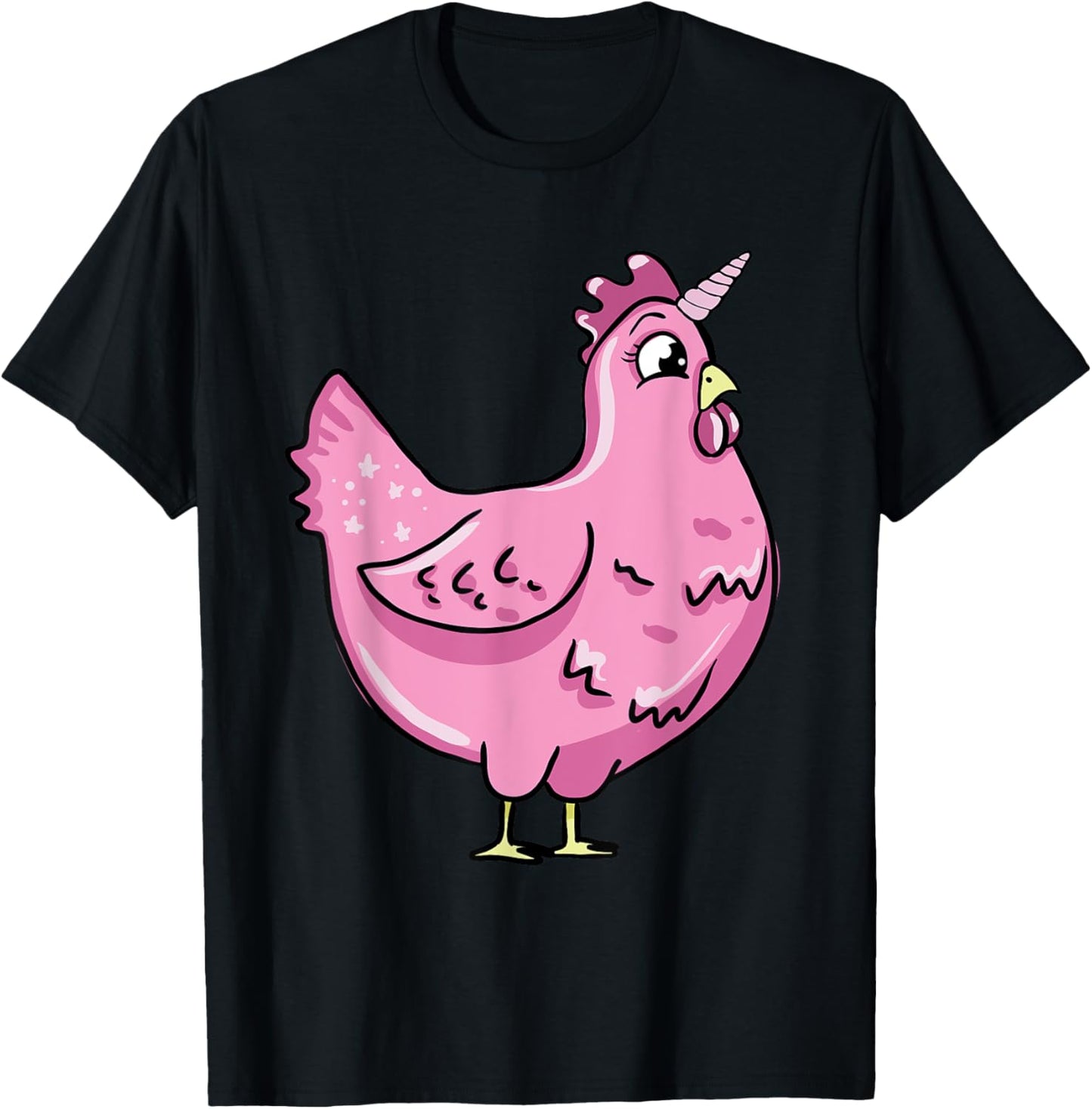 Funny Chicken Unicorn Illustration Farmer Poultry Love T-Shirt - T-Shirt | Black