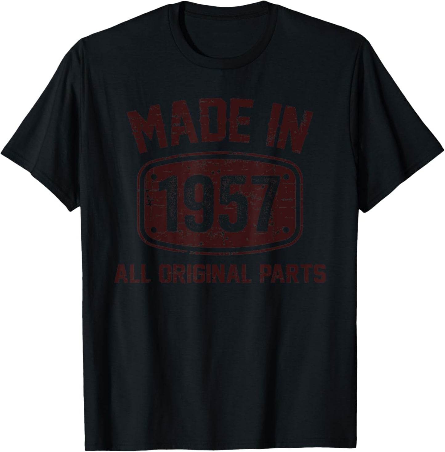 65 Years Old Made in 1957 All Original Parts 65th Birthday T-Shirt - T-Shirt | Black