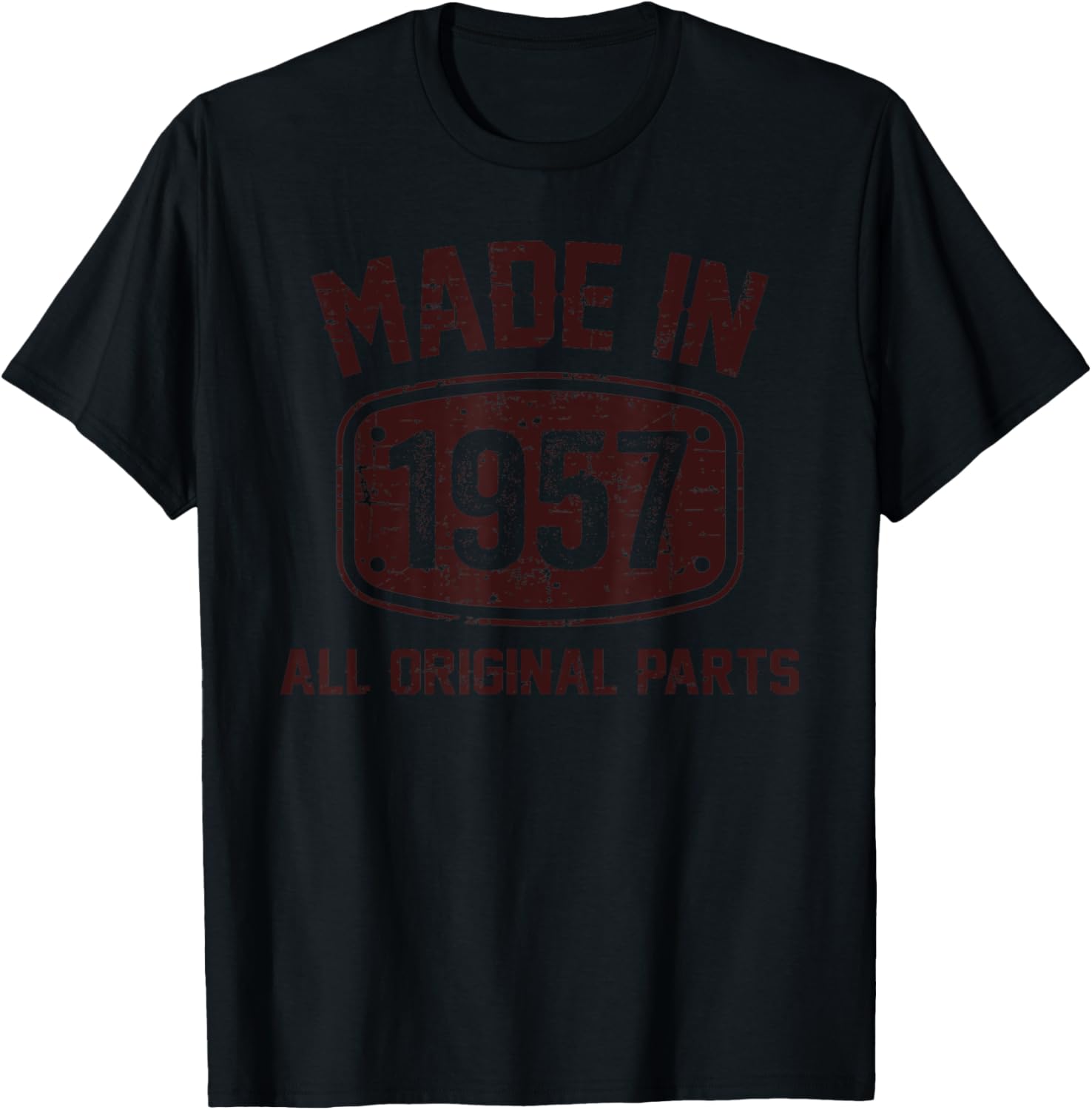 65 Years Old Made in 1957 All Original Parts 65th Birthday T-Shirt - T-Shirt | Black