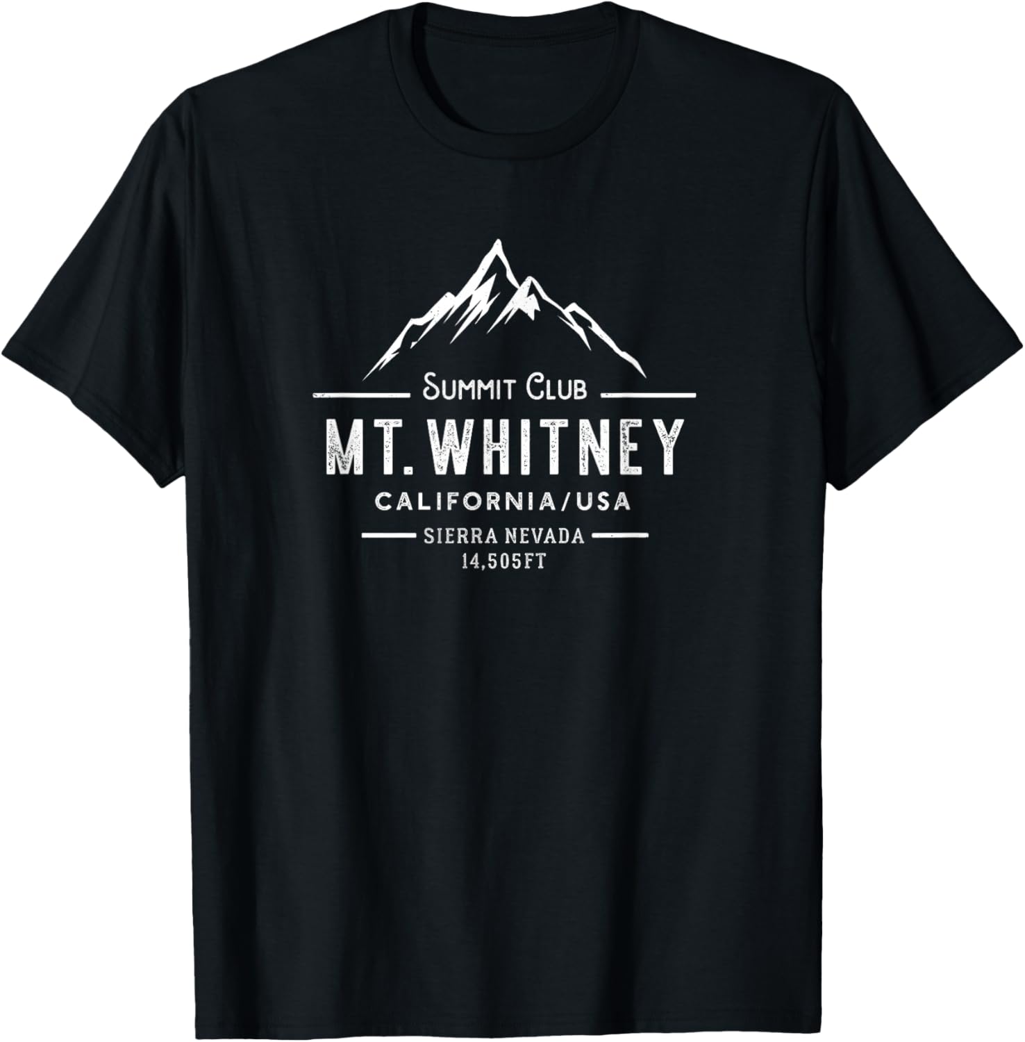 Mount Whitney summit club - California T-Shirt - T-Shirt | Black