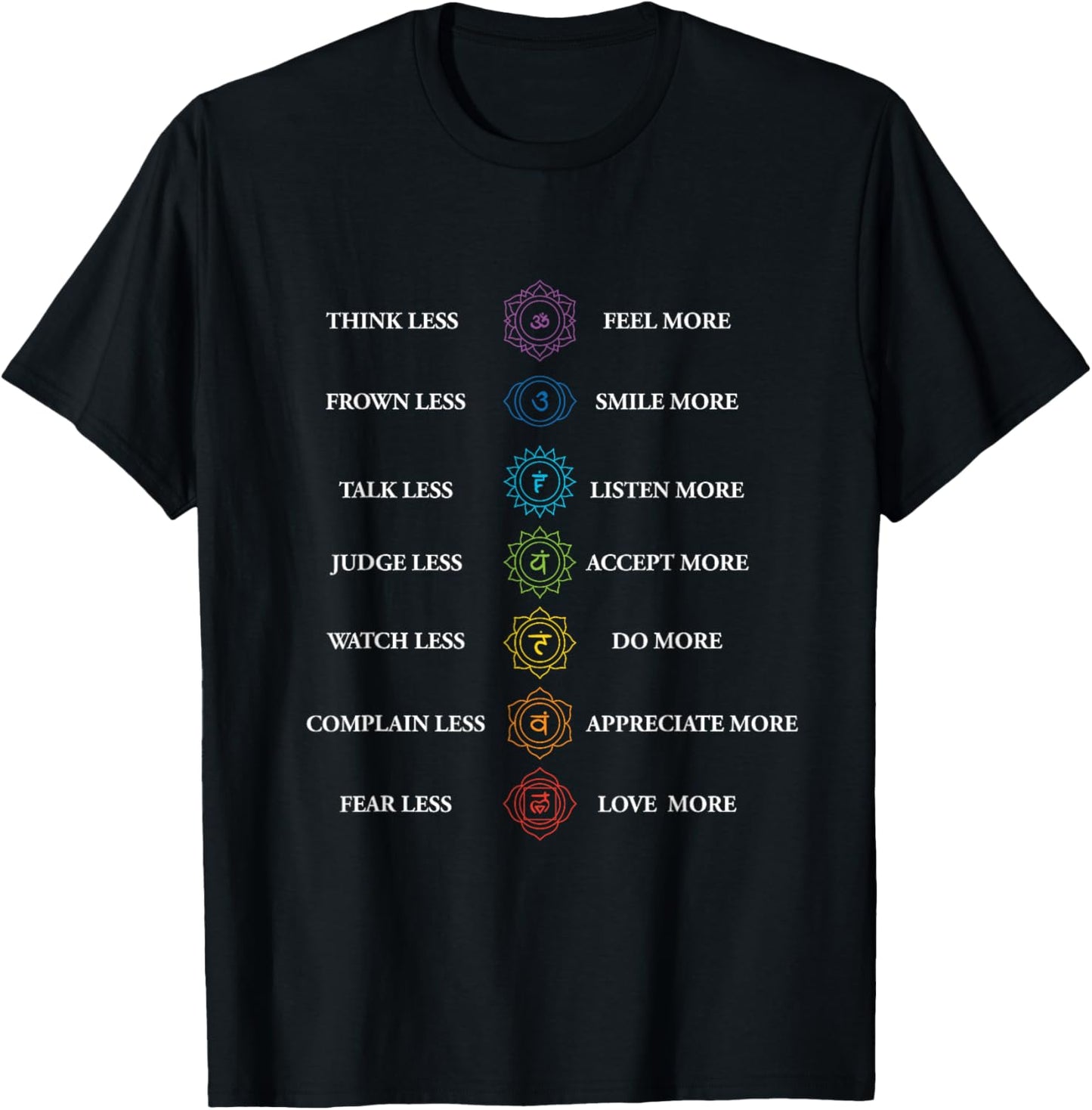 Chakra Yoga Meditation Spiritual Thinking Feel Love Zen T-Shirt - T-Shirt | Black