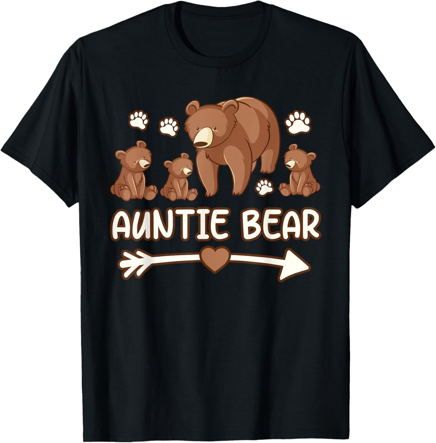 Auntie bear 3 cubs shirts, Auntie bear shirt T-Shirt - T-Shirt | Black