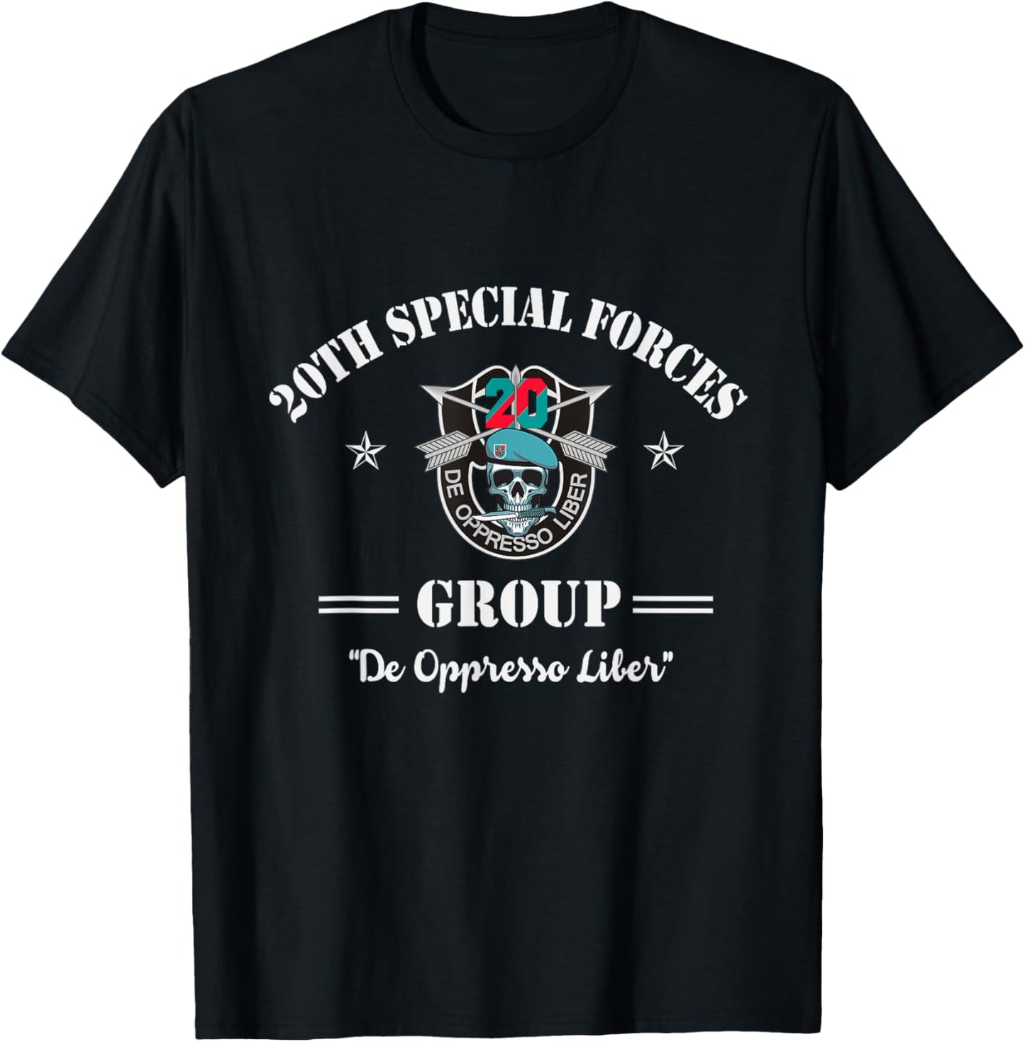 Proud 20th Special Forces Group Veteran 20th SFG 4th of July Women Men T-Shirt - T-Shirt | Black