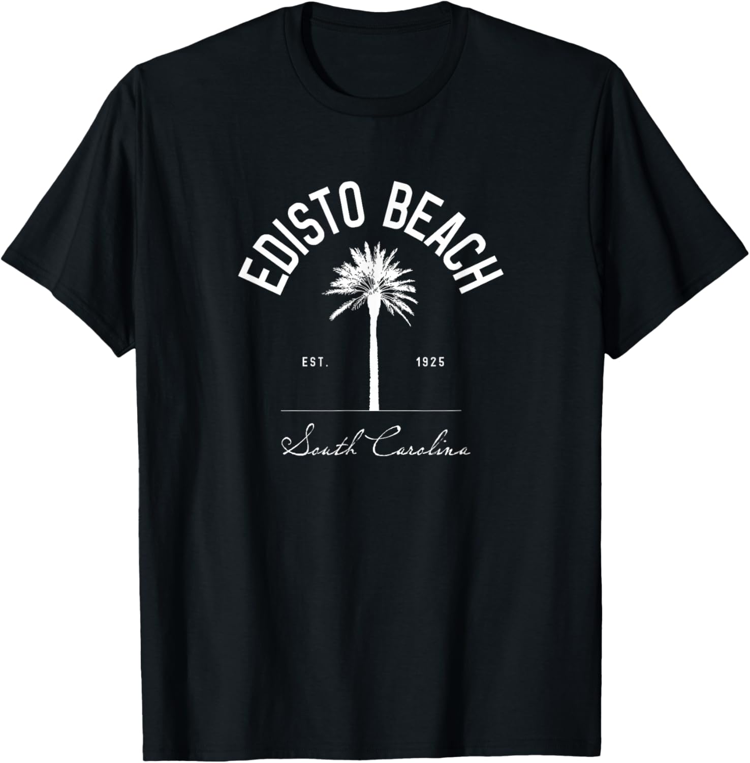 Edisto Beach SC Palm Tree Edisto Beach Gift T-Shirt - T-Shirt | Black