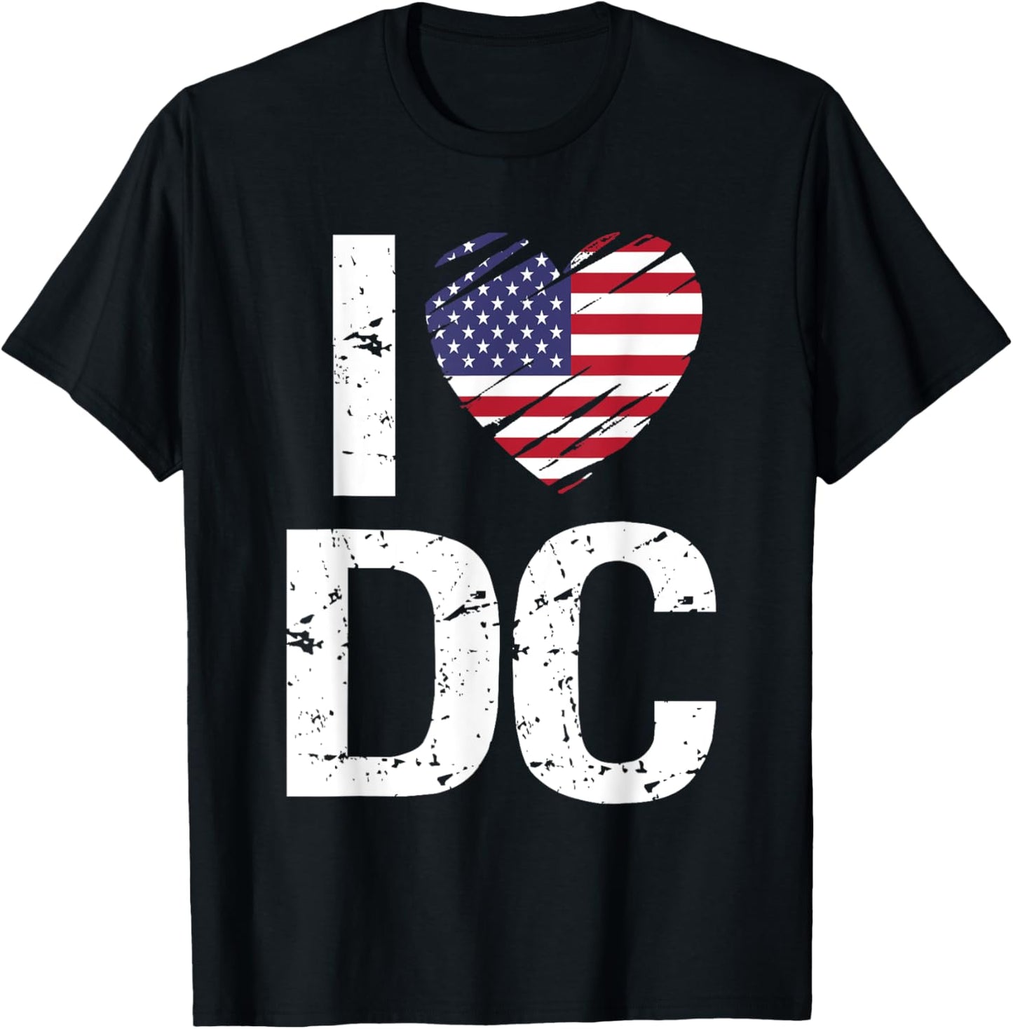 I love DC with American Flag T-Shirt - T-Shirt | Black
