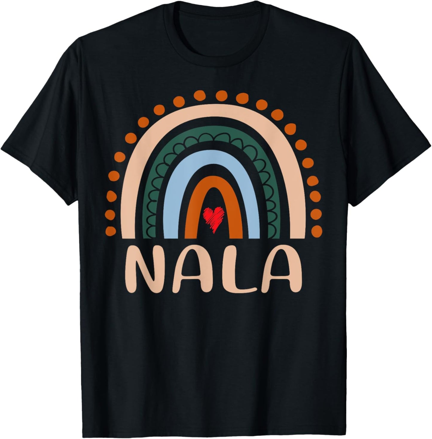 Nala Name Personalized Funny Women Rainbow Nala T-Shirt - T-Shirt | Black
