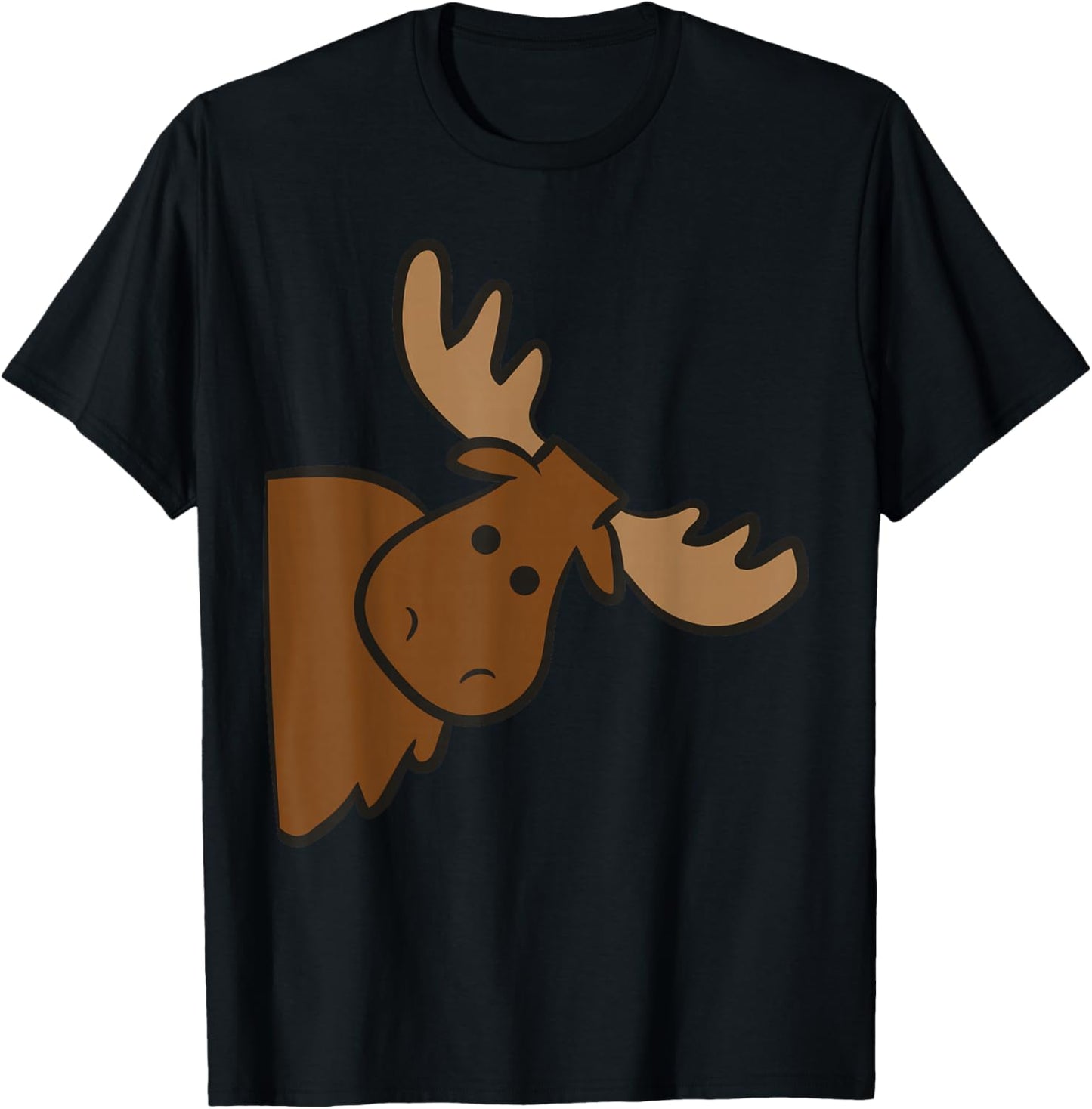 Cute Moose Elk Deer Funny Alaska Moose Small T-Shirt - T-Shirt | Black