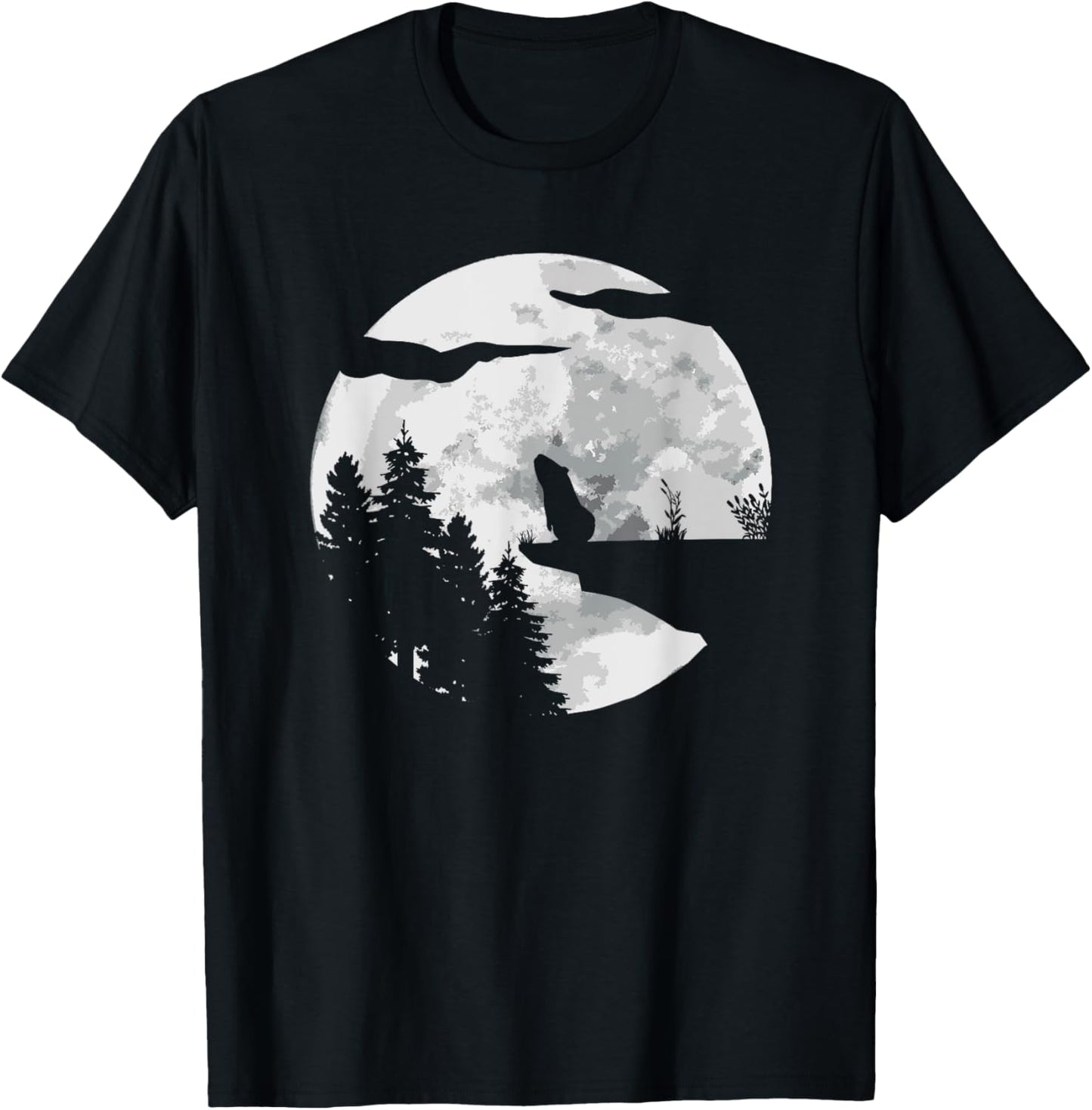 Guinea Pig Silhouette At Night With A Moon - Guinea Pig T-Shirt - T-Shirt | Black