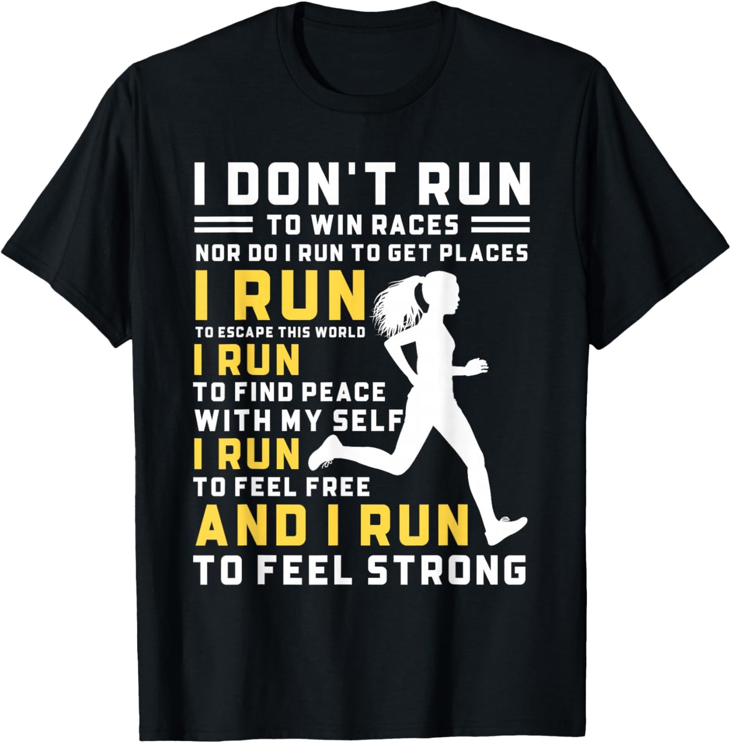 I Don't Run To Win Races Funny Running Women Runners T-Shirt - T-Shirt | Black