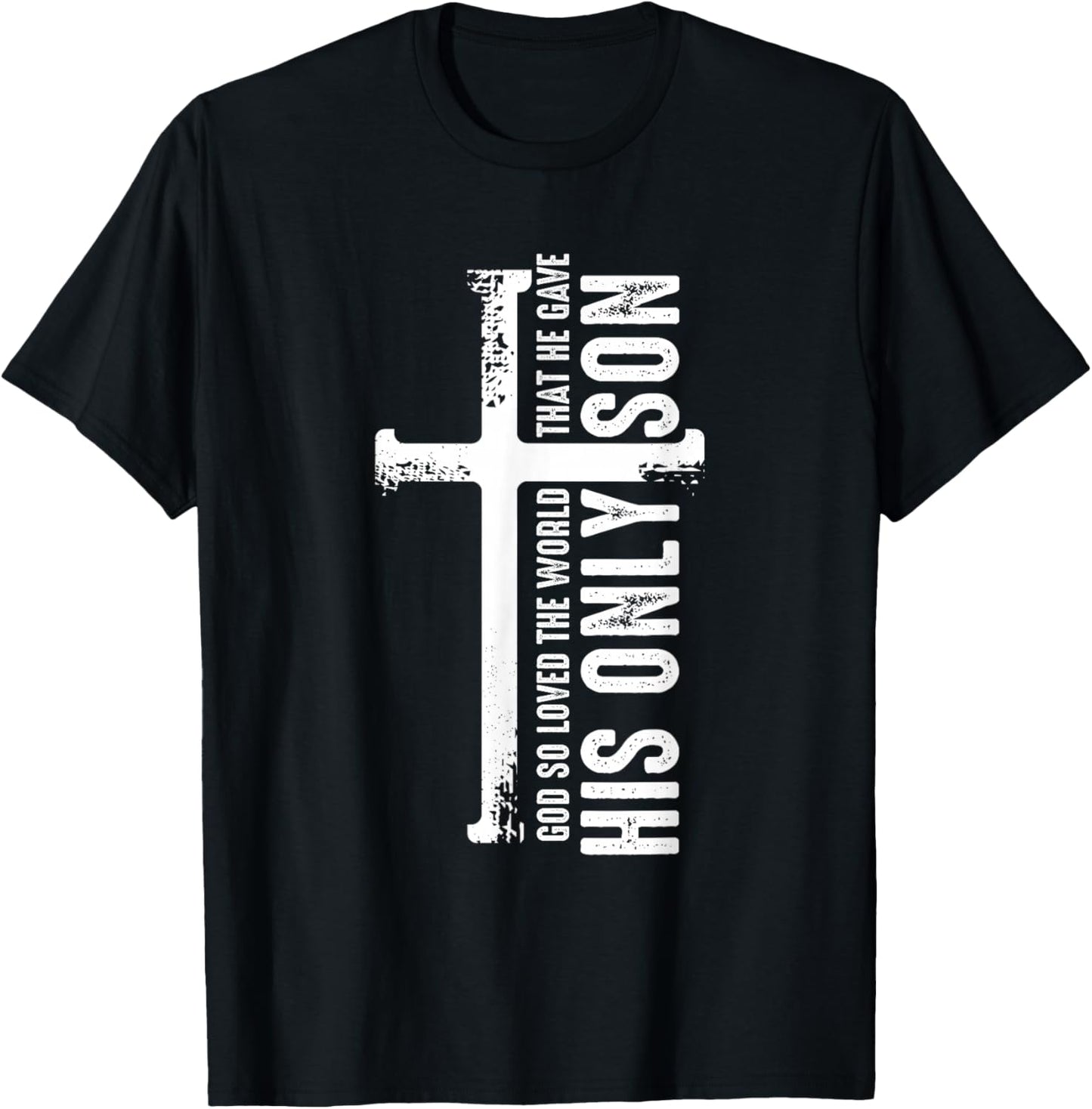 Christian Cross Bible Verse Scripture Faith T-Shirt - T-Shirt | Black