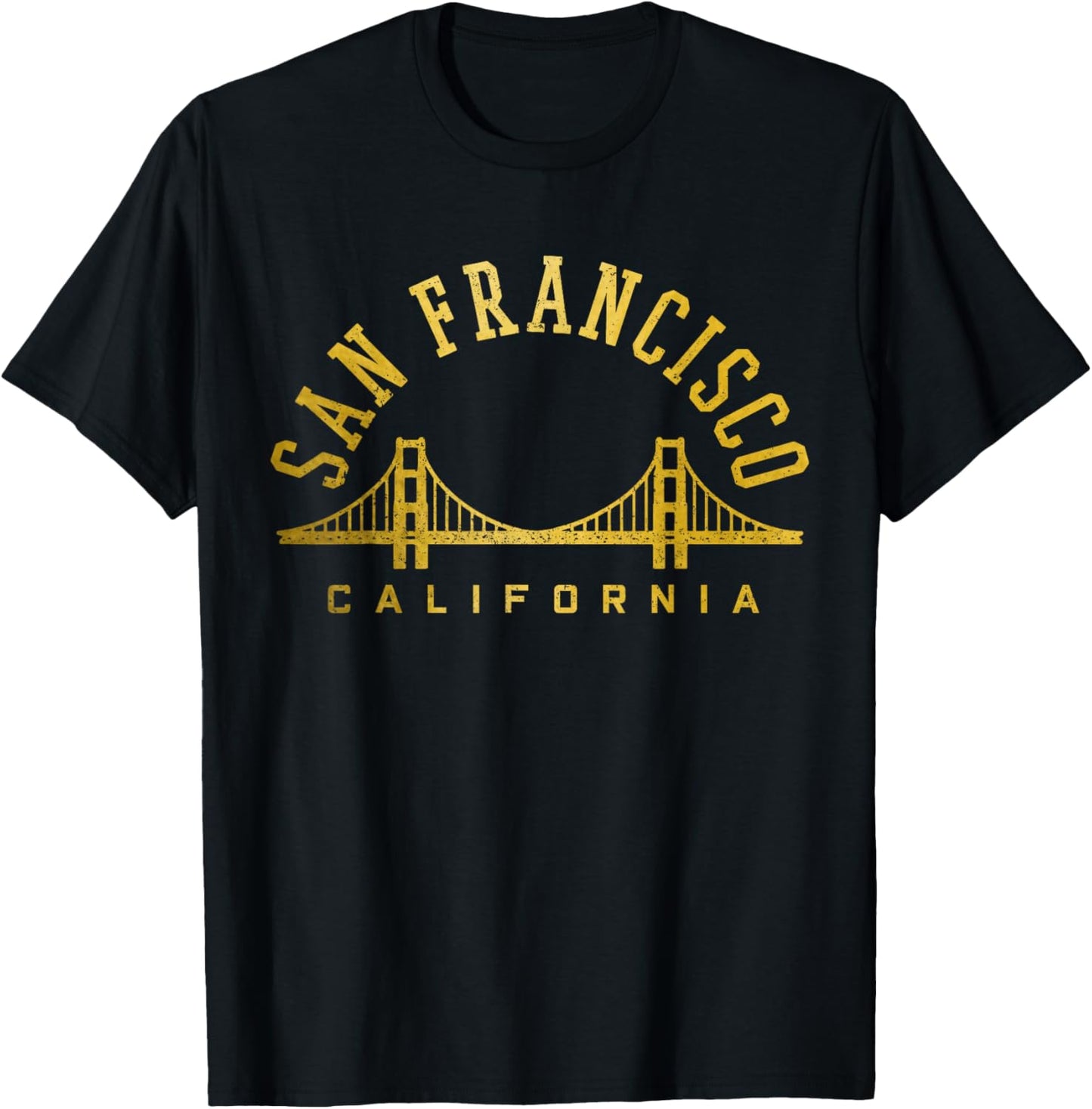 San Francisco California Golden Gate Bridge Vintage T-Shirt - T-Shirt | Black