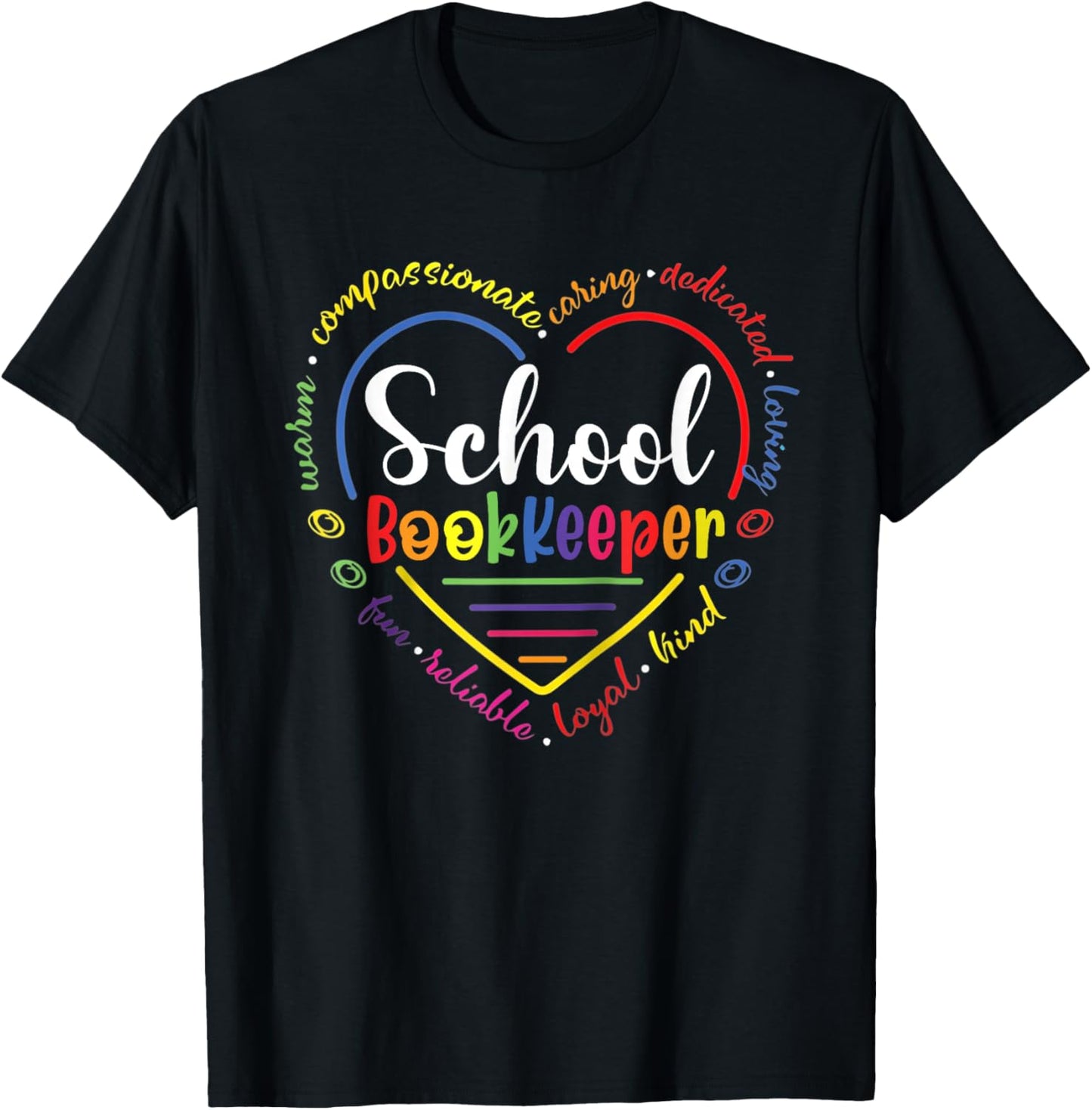 School Bookkeeper Cute Funny Back to School T-Shirt - T-Shirt | Black